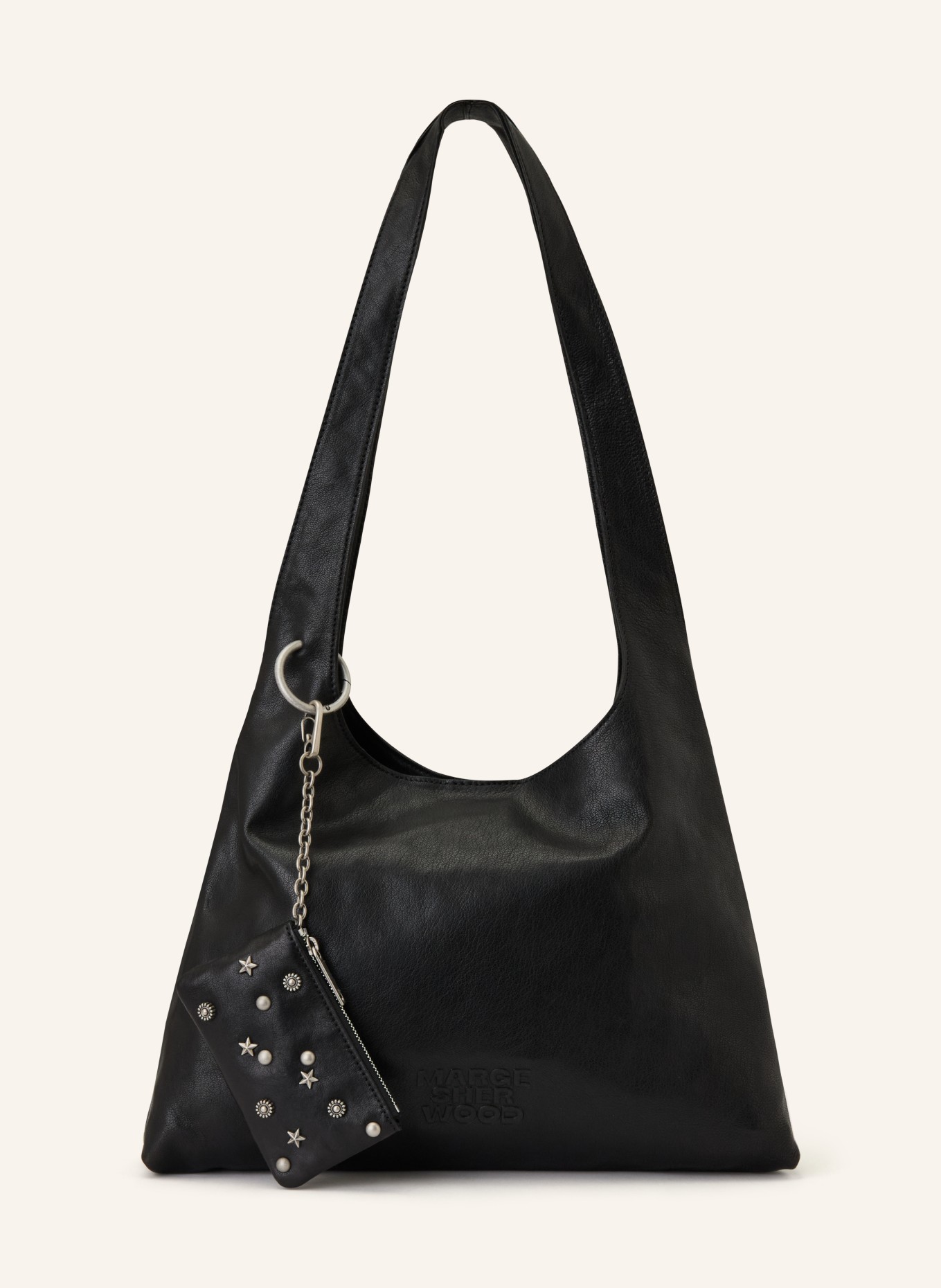 MARGE SHERWOOD Taška přes rameno LARGE: ČERNÁ / STŘÍBRNÁ