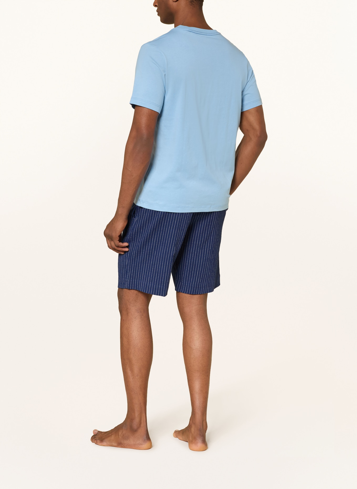 SCHIESSER Lounge šortky MIX + RELAX: TMAVĚ MODRÁ / BÍLÁ