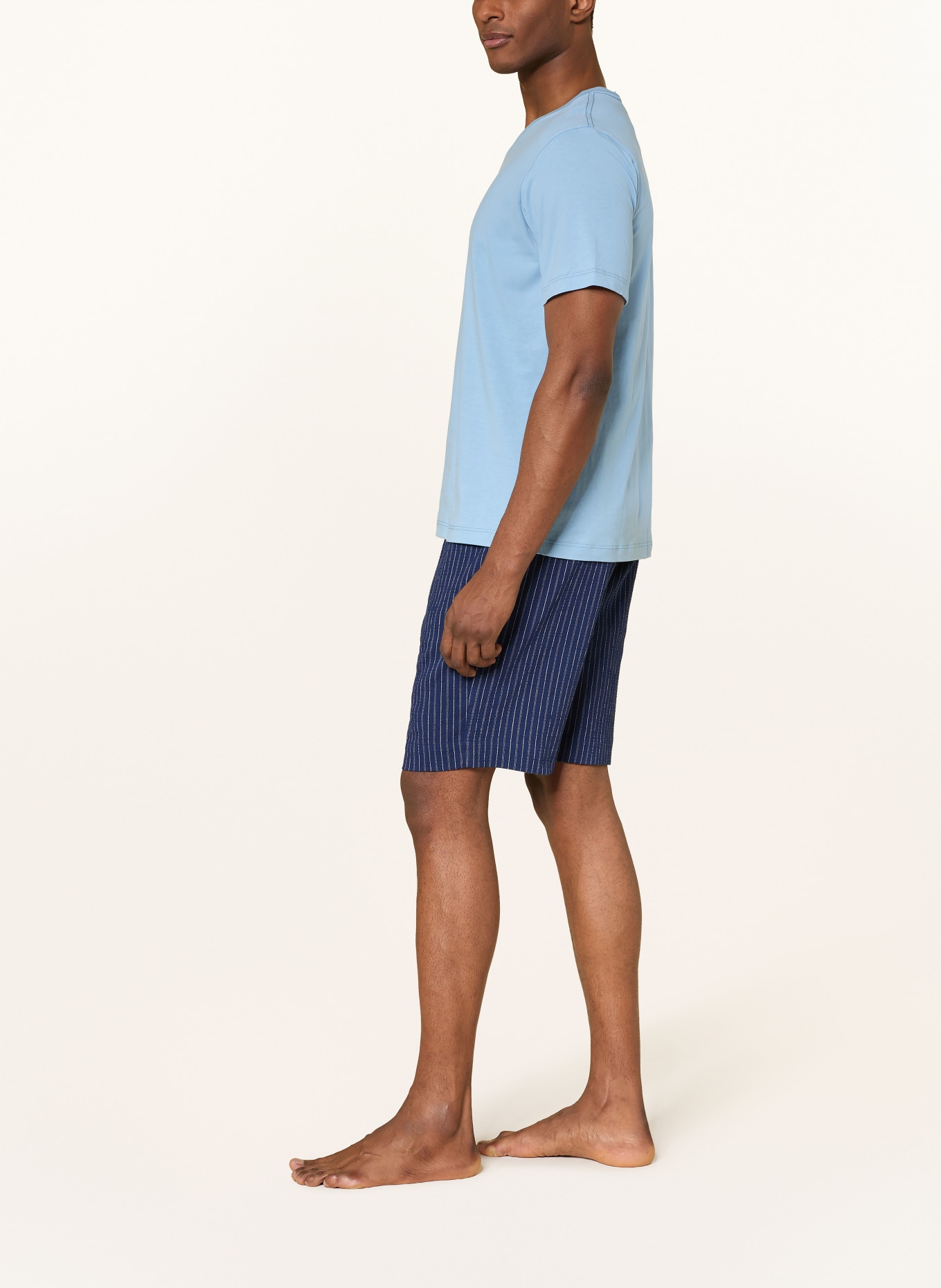 SCHIESSER Lounge šortky MIX + RELAX: TMAVĚ MODRÁ / BÍLÁ