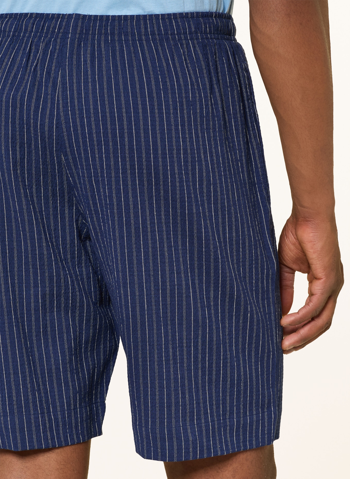 SCHIESSER Lounge šortky MIX + RELAX: TMAVĚ MODRÁ / BÍLÁ