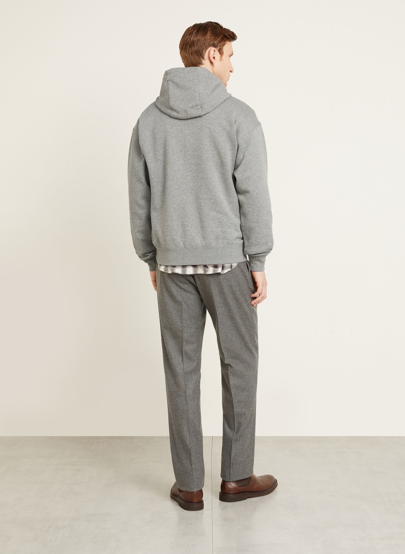 RALPH LAUREN PURPLE LABEL bluza z kapturem: SZARY / CIEMNOBRĄZOWY