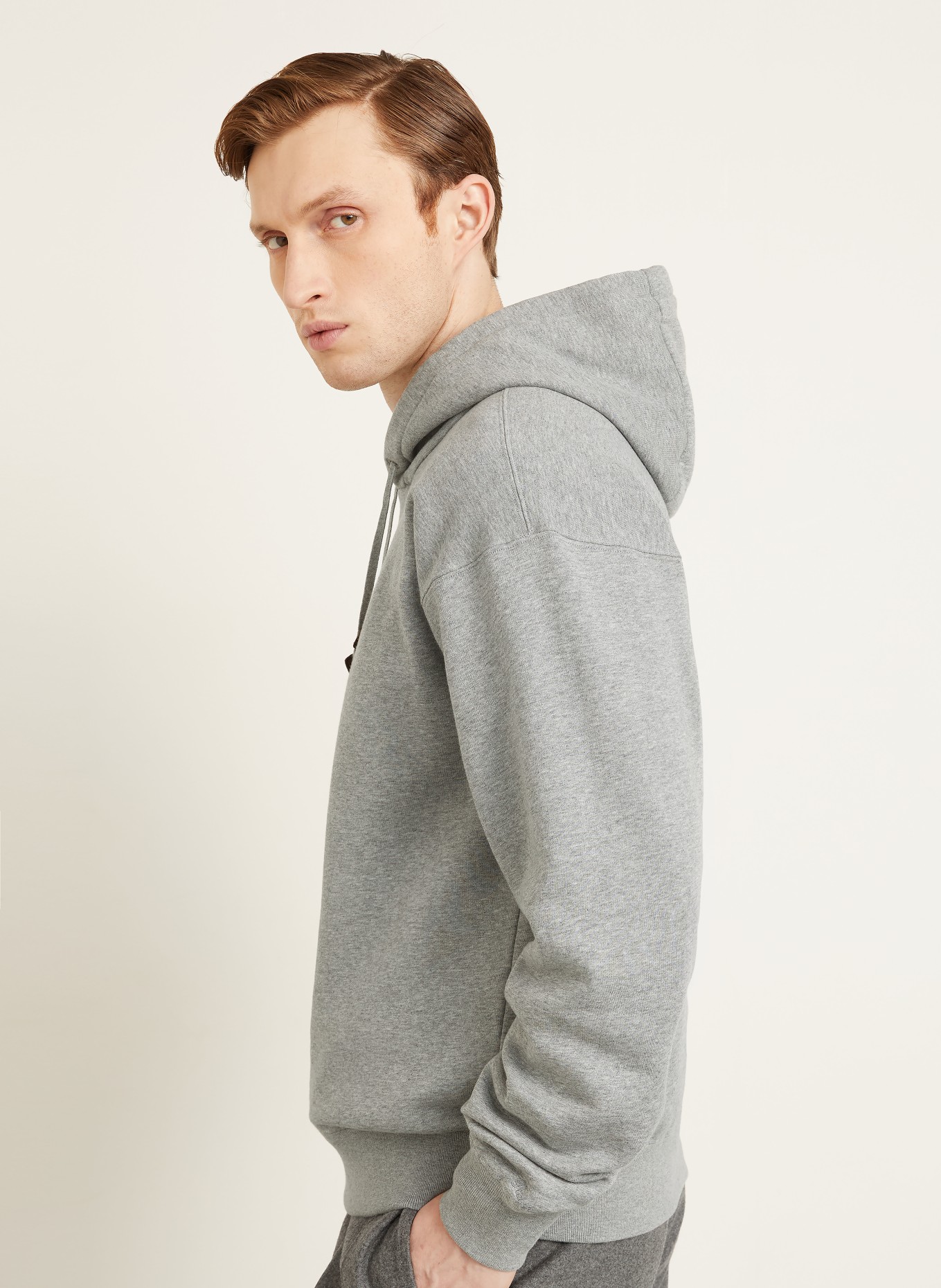 RALPH LAUREN PURPLE LABEL bluza z kapturem: SZARY / CIEMNOBRĄZOWY