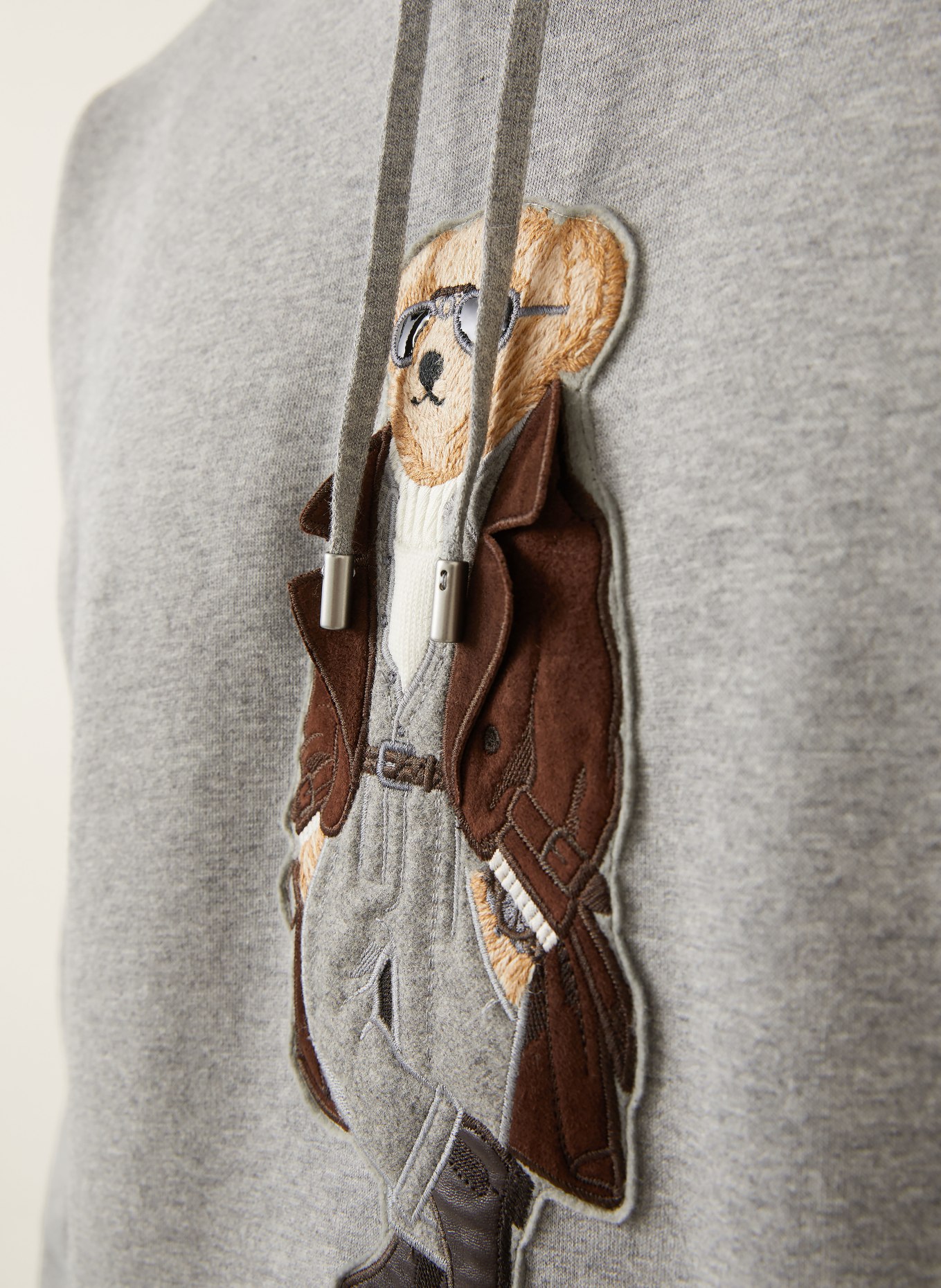 RALPH LAUREN PURPLE LABEL bluza z kapturem: SZARY / CIEMNOBRĄZOWY