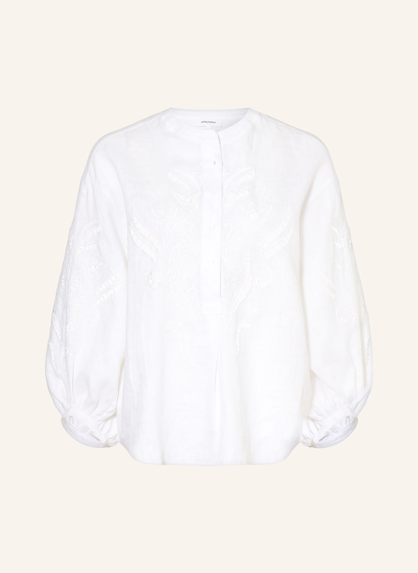 darling harbour Blouse-style shirt with openwork lace: WHITE