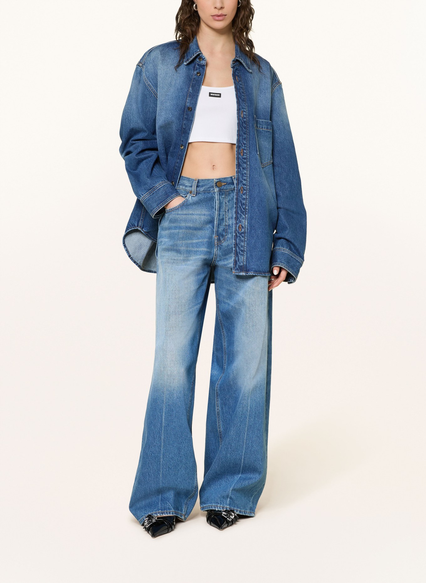 HAIKURE Džíny s širokými nohavicemi BETHANY: L0911 REAL BLUE