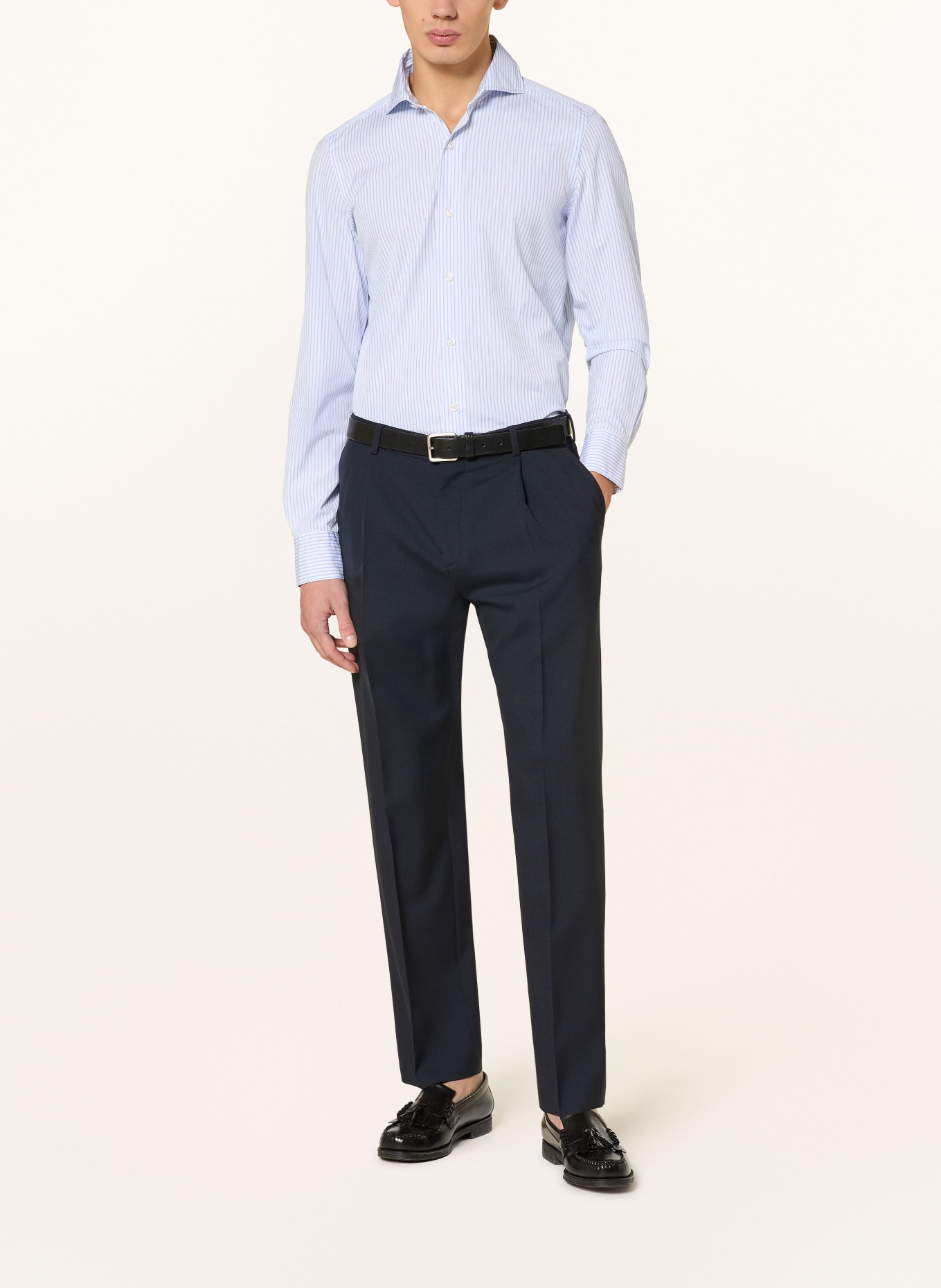 FINAMORE 1925 Hemd NAPOLI EDUARDO Regular Fit: WEISS / BLAU