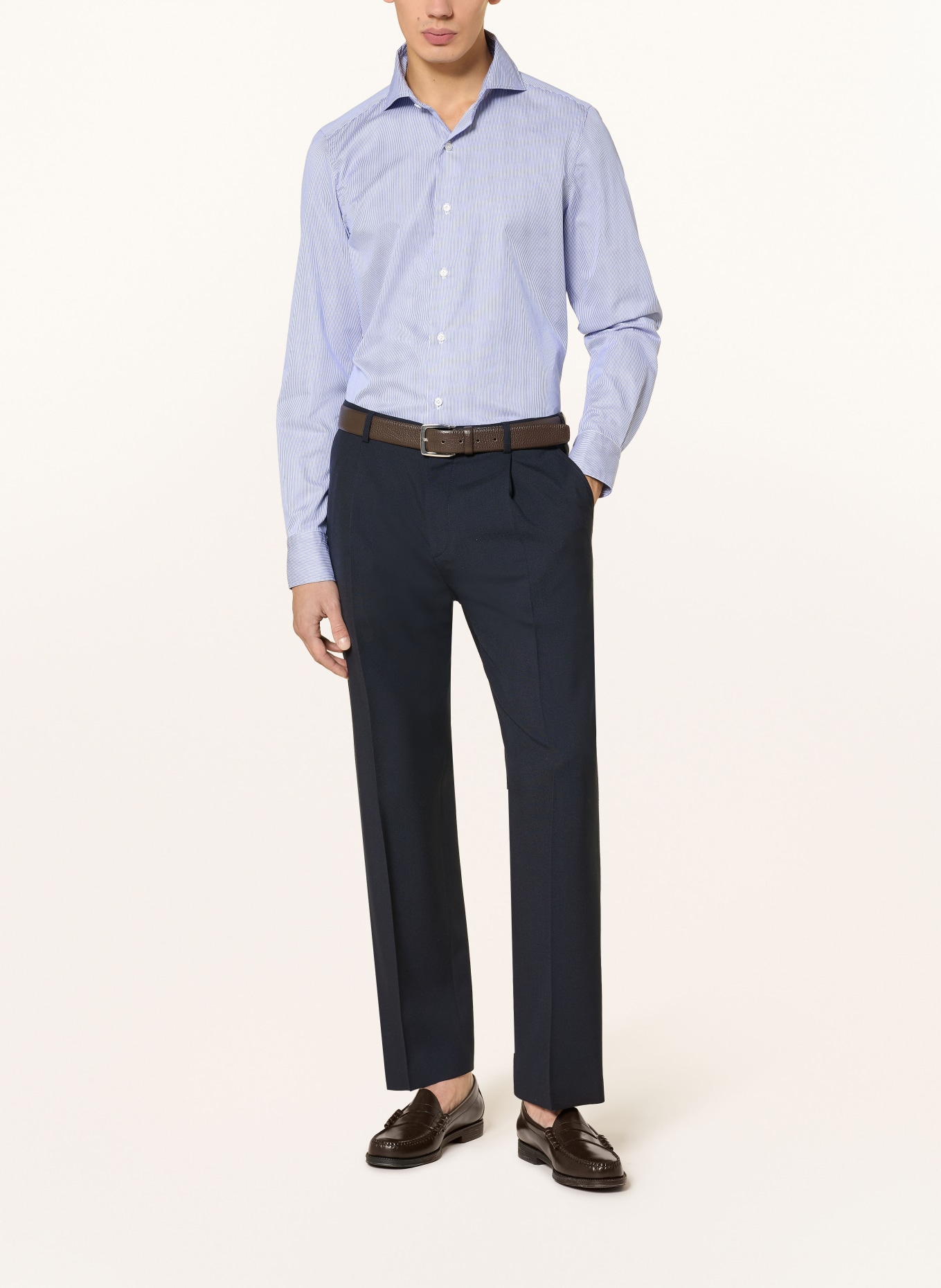 FINAMORE 1925 Hemd NAPOLI EDUARDO Regular Fit: WEISS / DUNKELBLAU