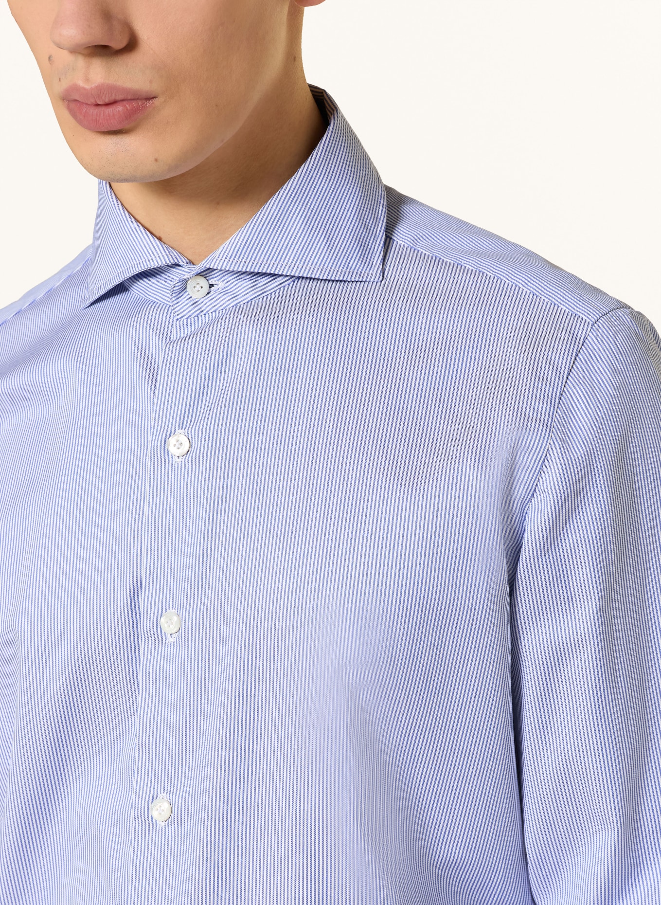 FINAMORE 1925 Hemd NAPOLI EDUARDO Regular Fit: WEISS / DUNKELBLAU