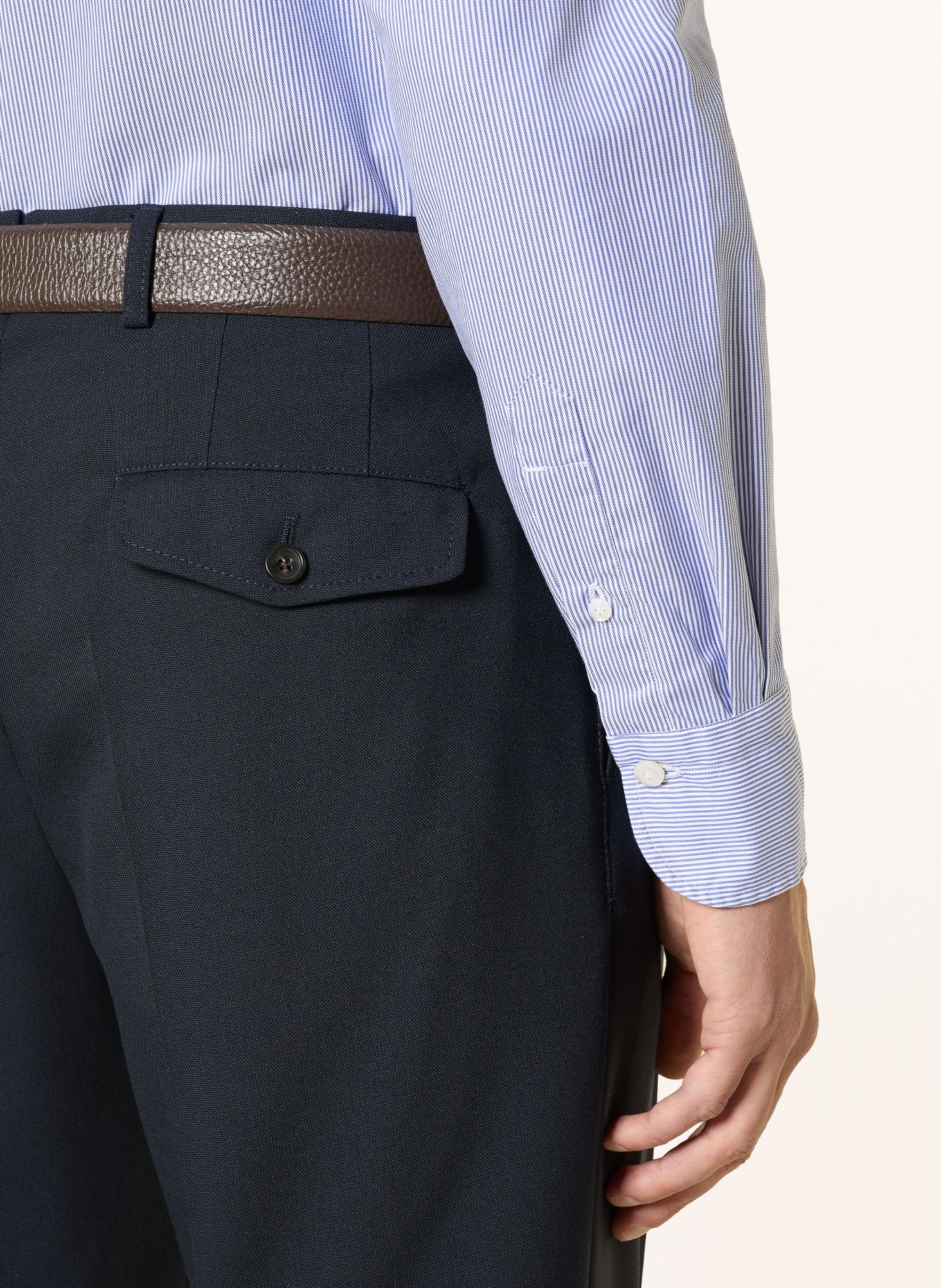 FINAMORE 1925 Hemd NAPOLI EDUARDO Regular Fit: WEISS / DUNKELBLAU