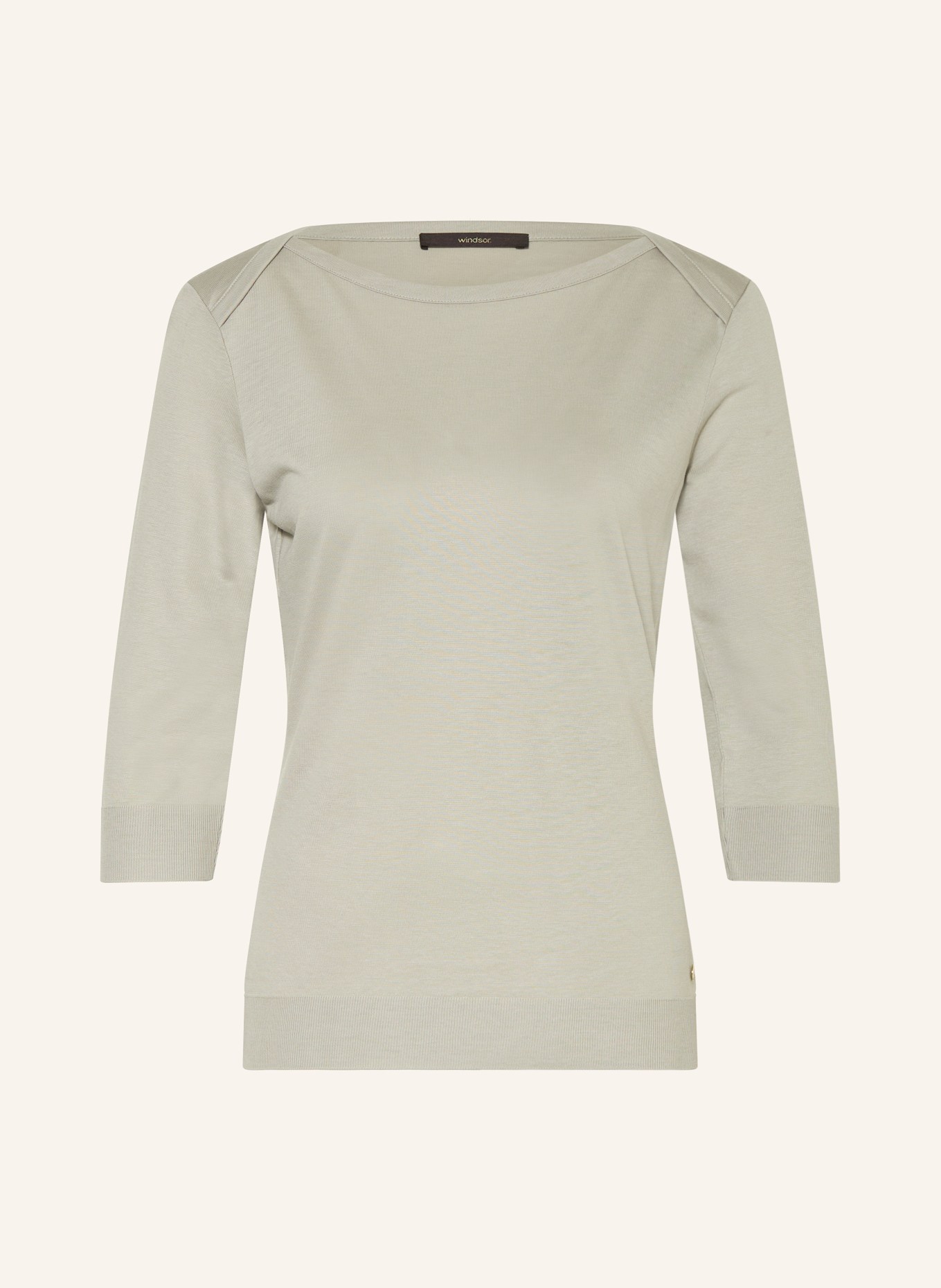 windsor. Knit shirt with 3/4 sleeves: GRAY