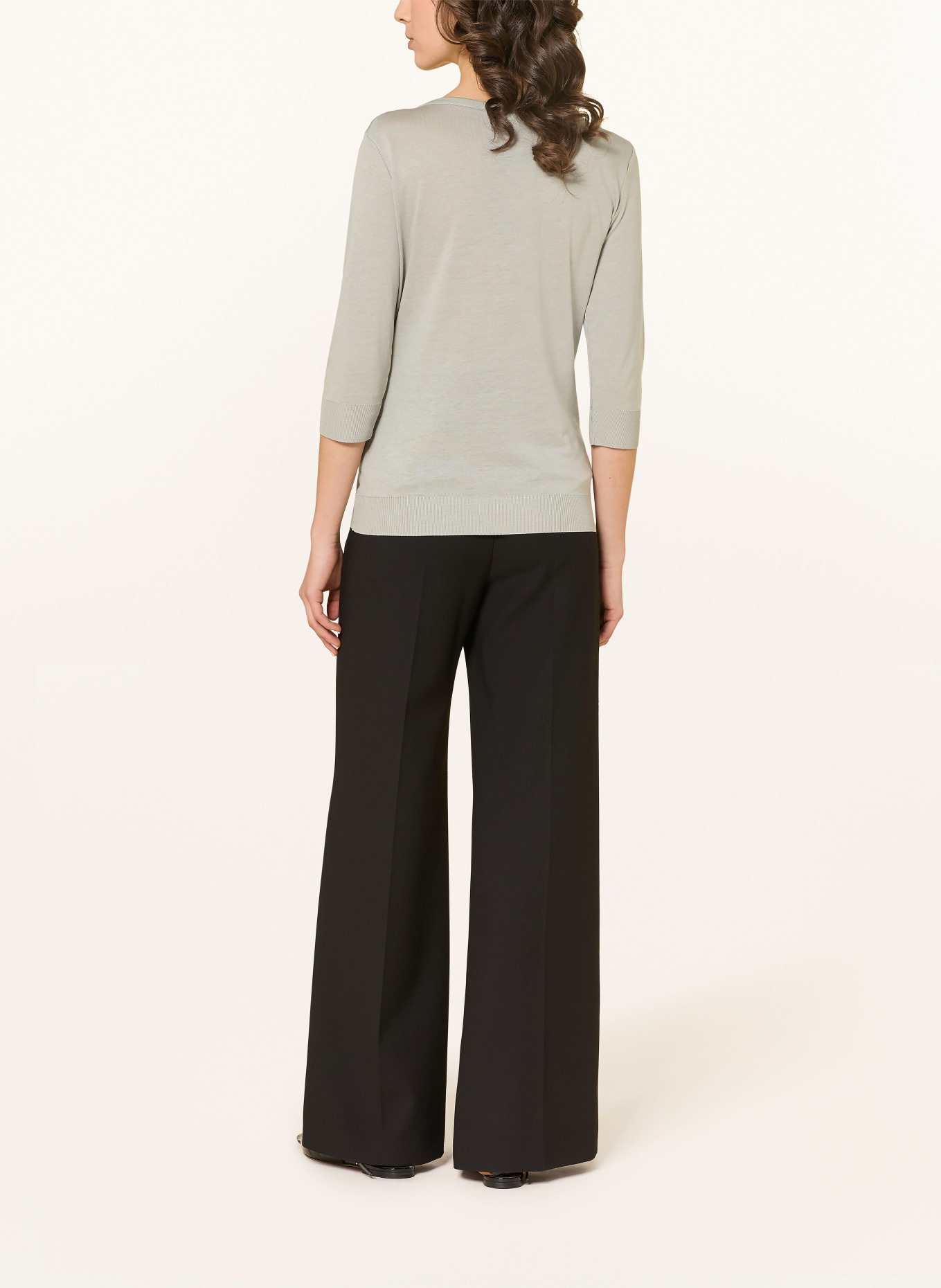 windsor. Knit shirt with 3/4 sleeves: GRAY