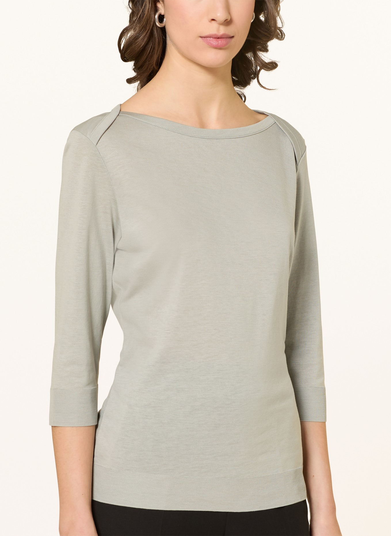 windsor. Knit shirt with 3/4 sleeves: GRAY