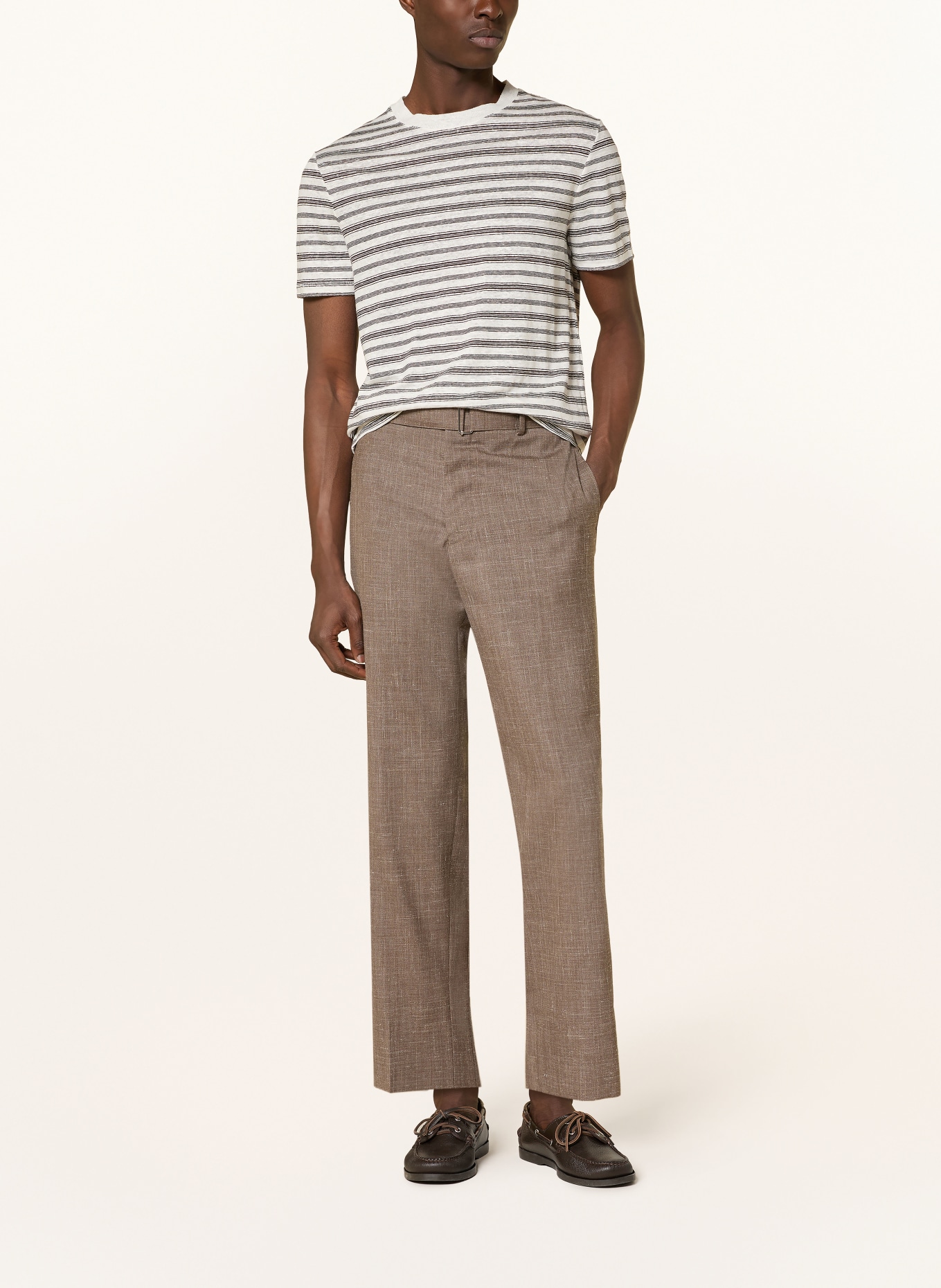 A.P.C. RAY linen T-shirt: ECRU / BLACK