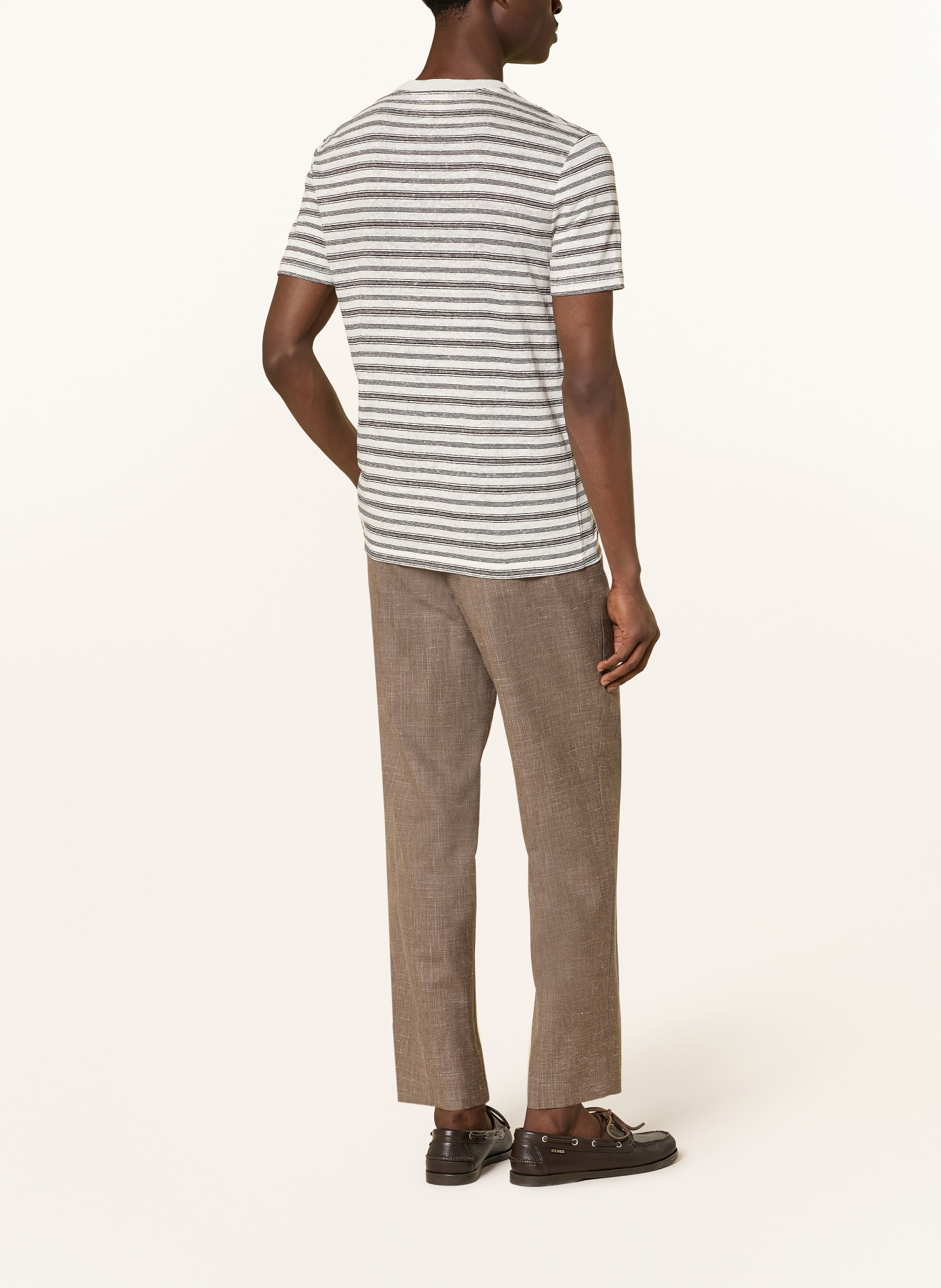 A.P.C. RAY linen T-shirt: ECRU / BLACK