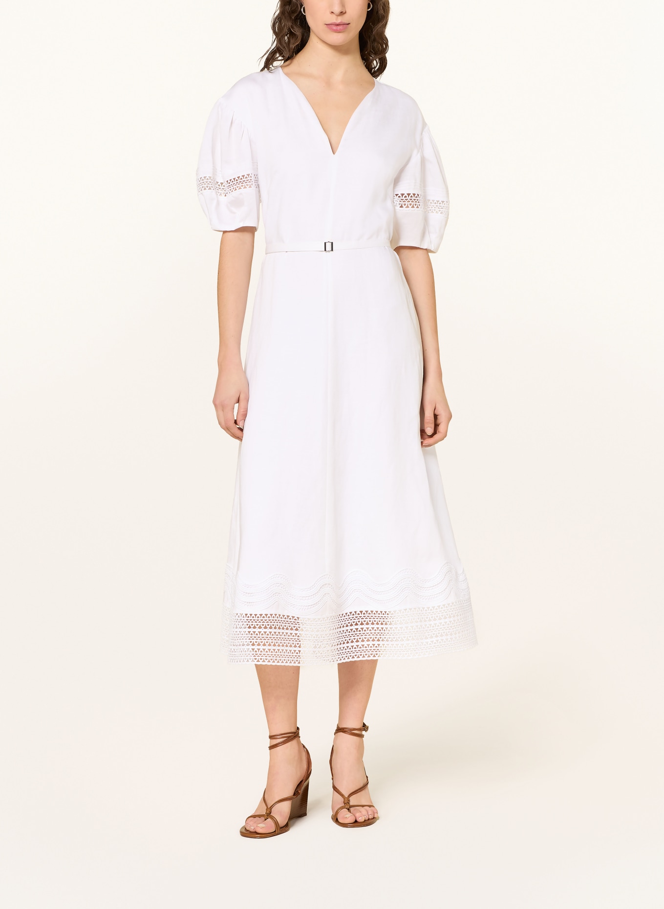 BOSS Robe DORALIA avec dentelle: BLANC