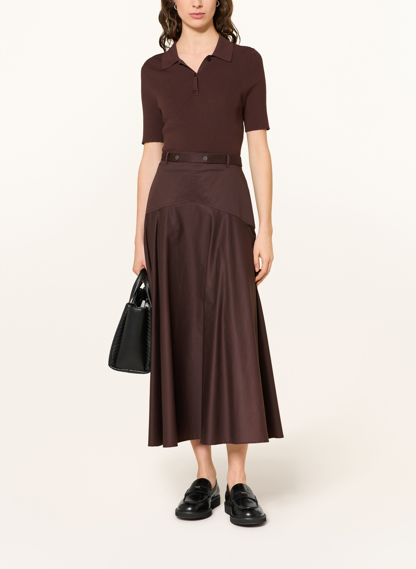 BOSS Polo en maille FESKUS: MARRON FONCÉ