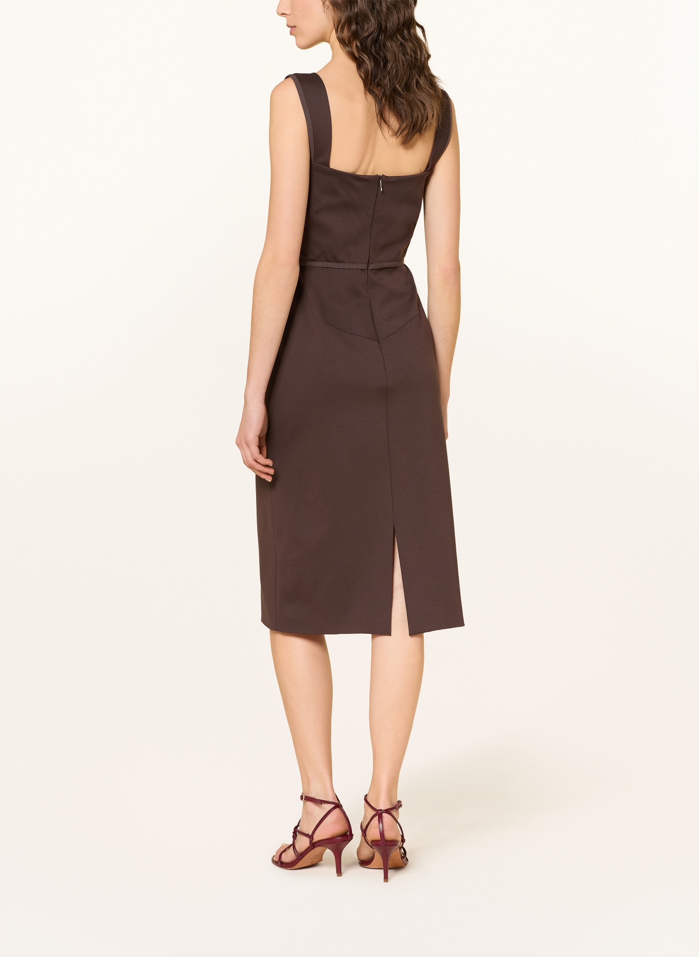 BOSS Jerseykleid DRAPERA: DUNKELBRAUN