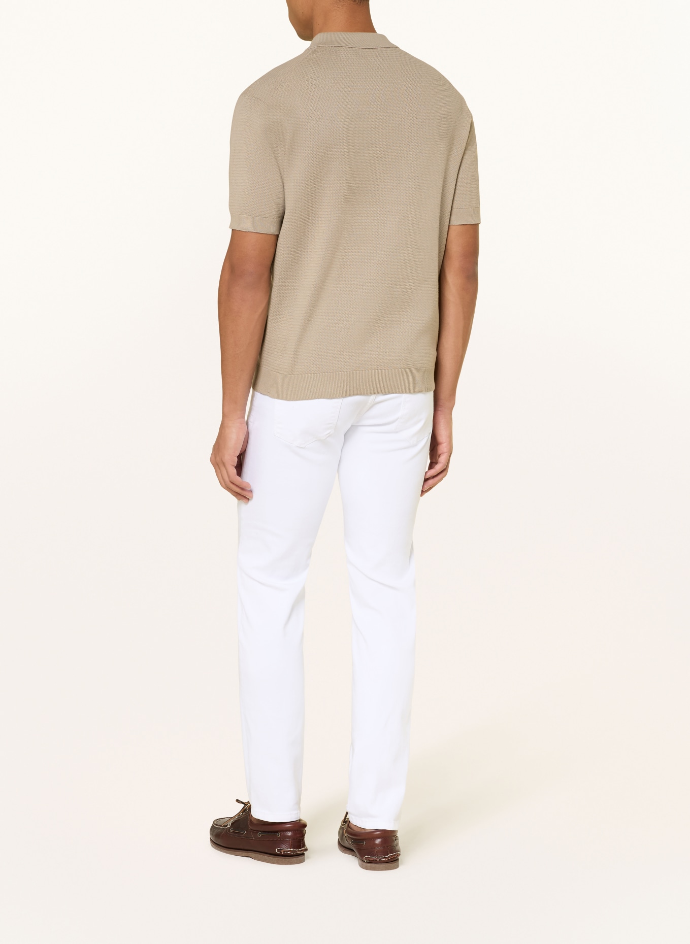 PAUL Strick-Poloshirt: KHAKI