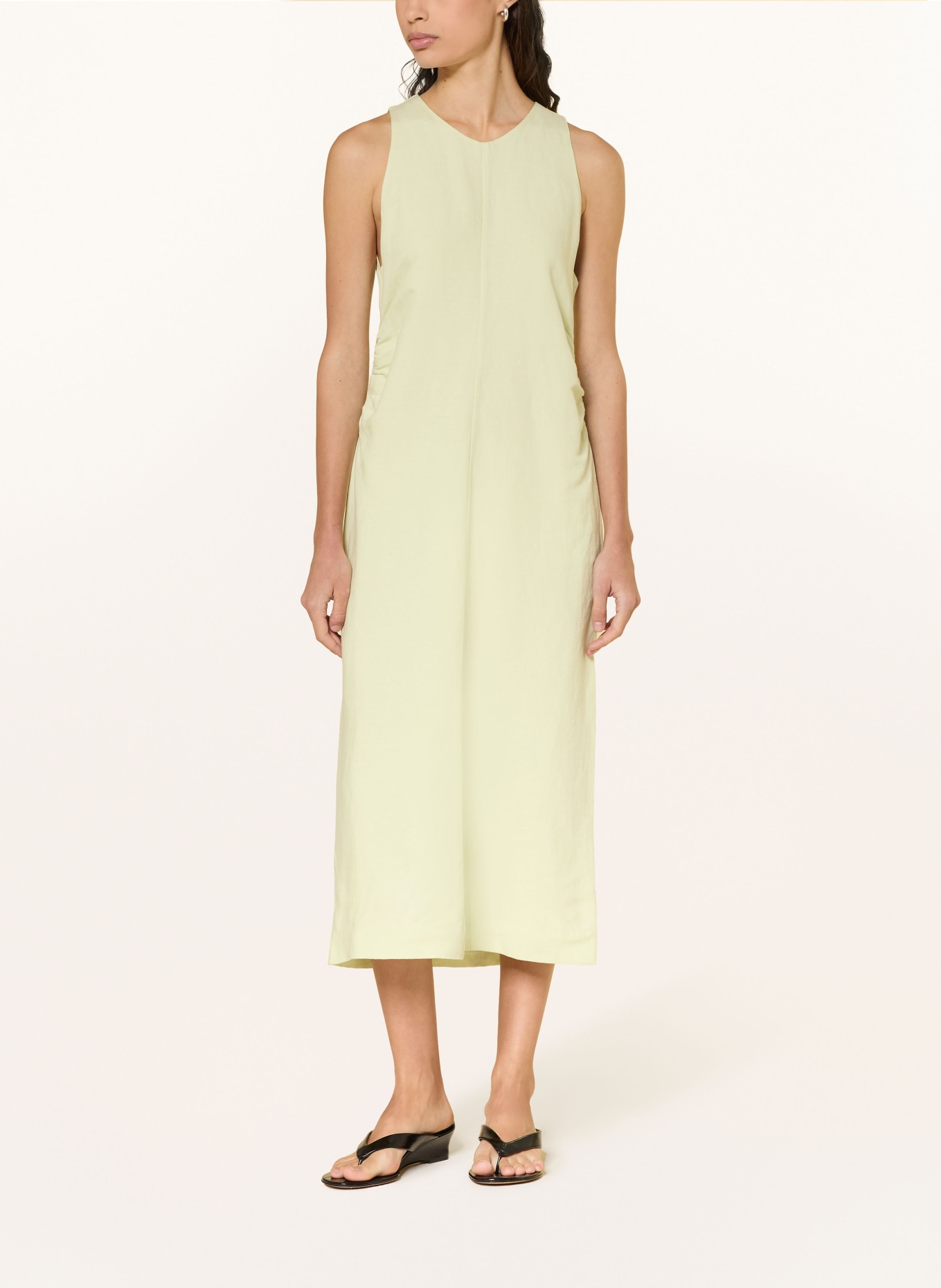 BOSS Kleid DELINNA mit Leinen: HELLGRÜN