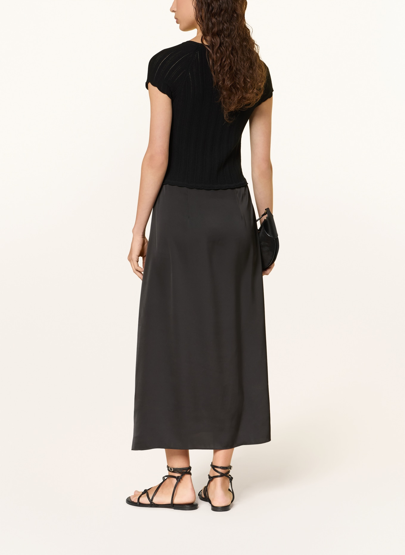 BOSS FICELLA dress in a mix of materials: BLACK