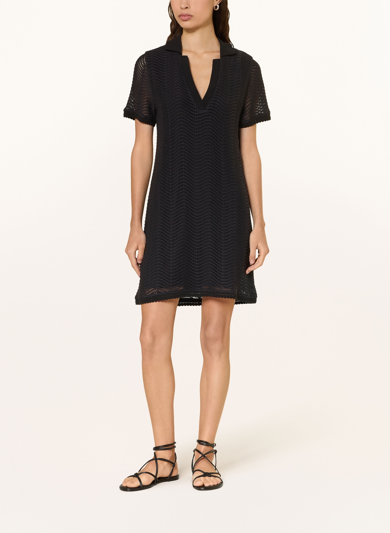 BOSS ELOA crochet dress: BLACK