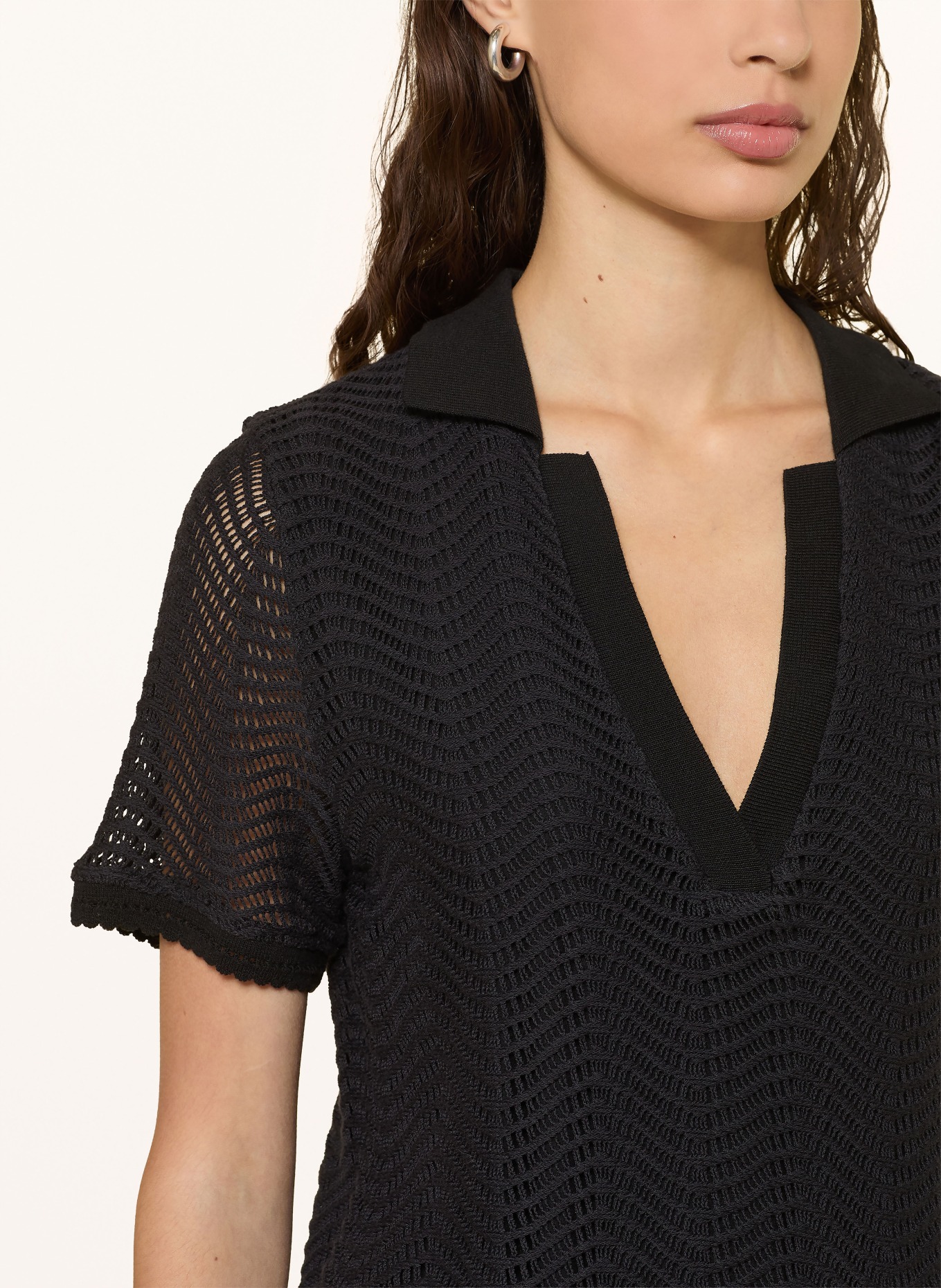 BOSS ELOA crochet dress: BLACK