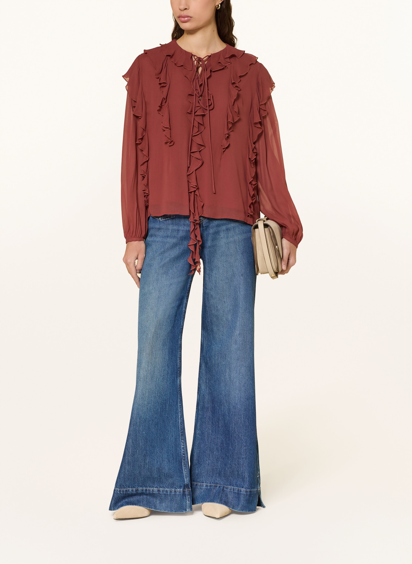 BOSS Zvonové džíny MARLENE: 405 DARK BLUE