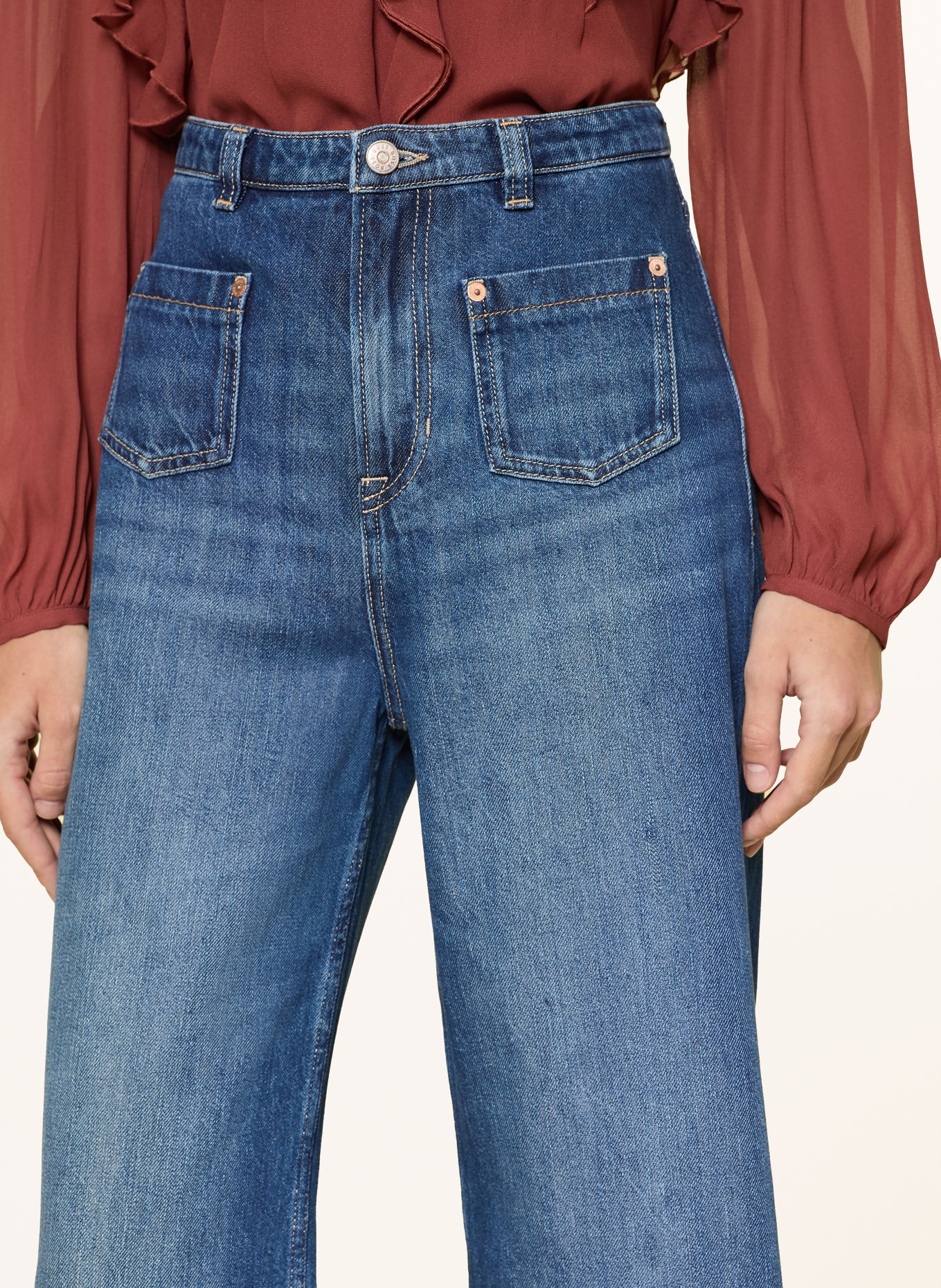 BOSS Zvonové džíny MARLENE: 405 DARK BLUE