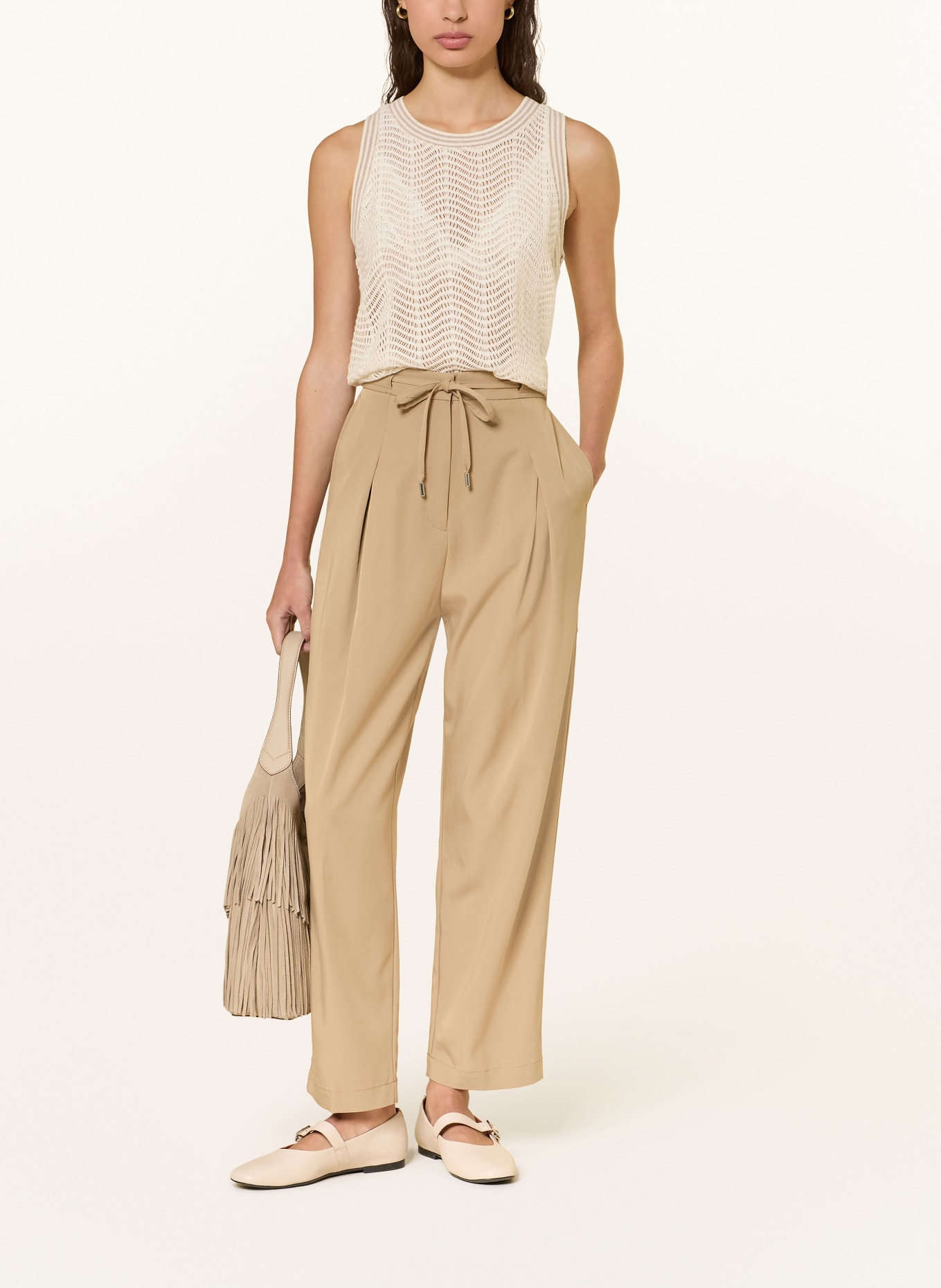 BOSS Gebreide top ECELA: CRÈME