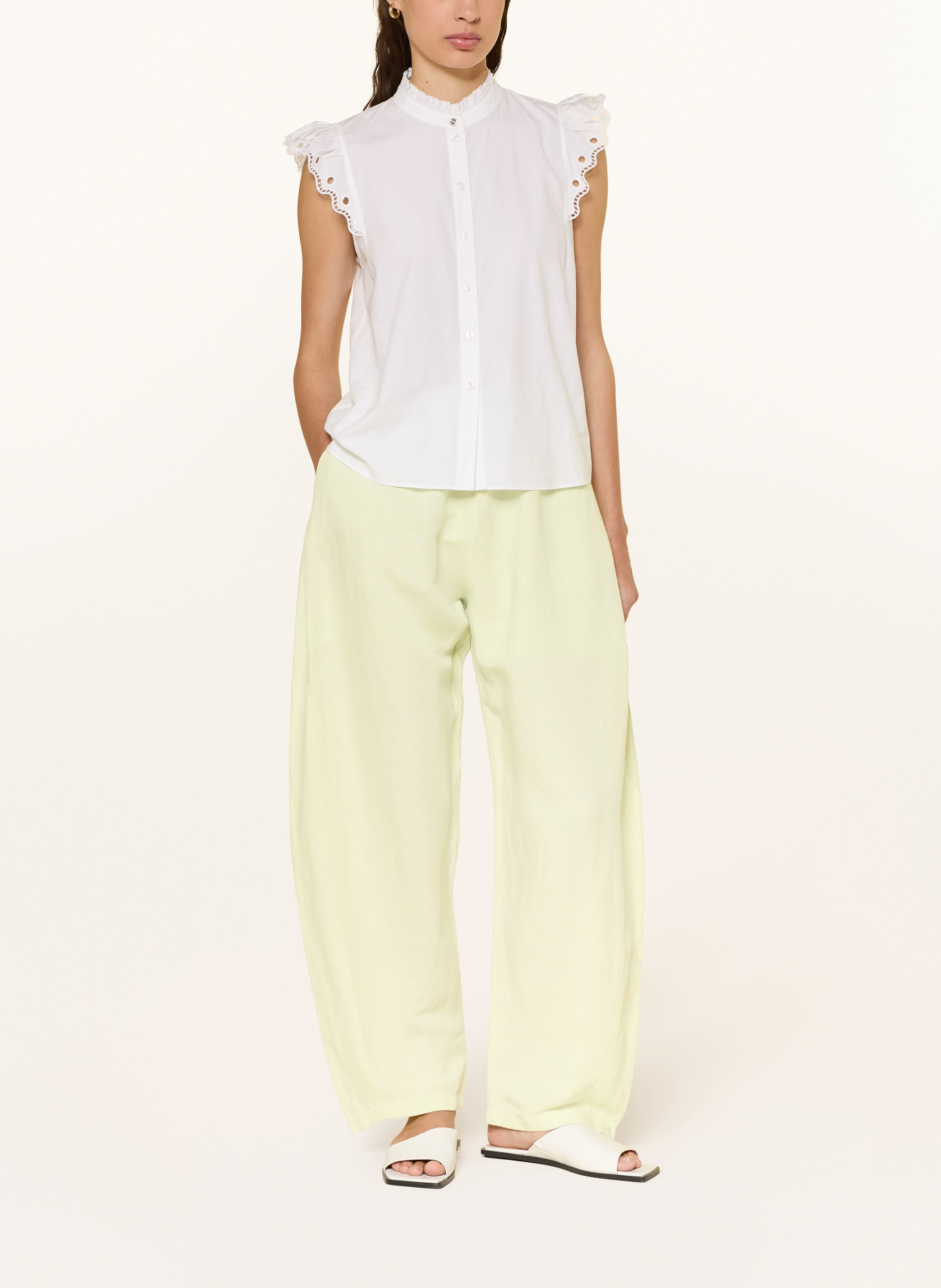 BOSS Hose TALINEN mit Leinen: HELLGRÜN