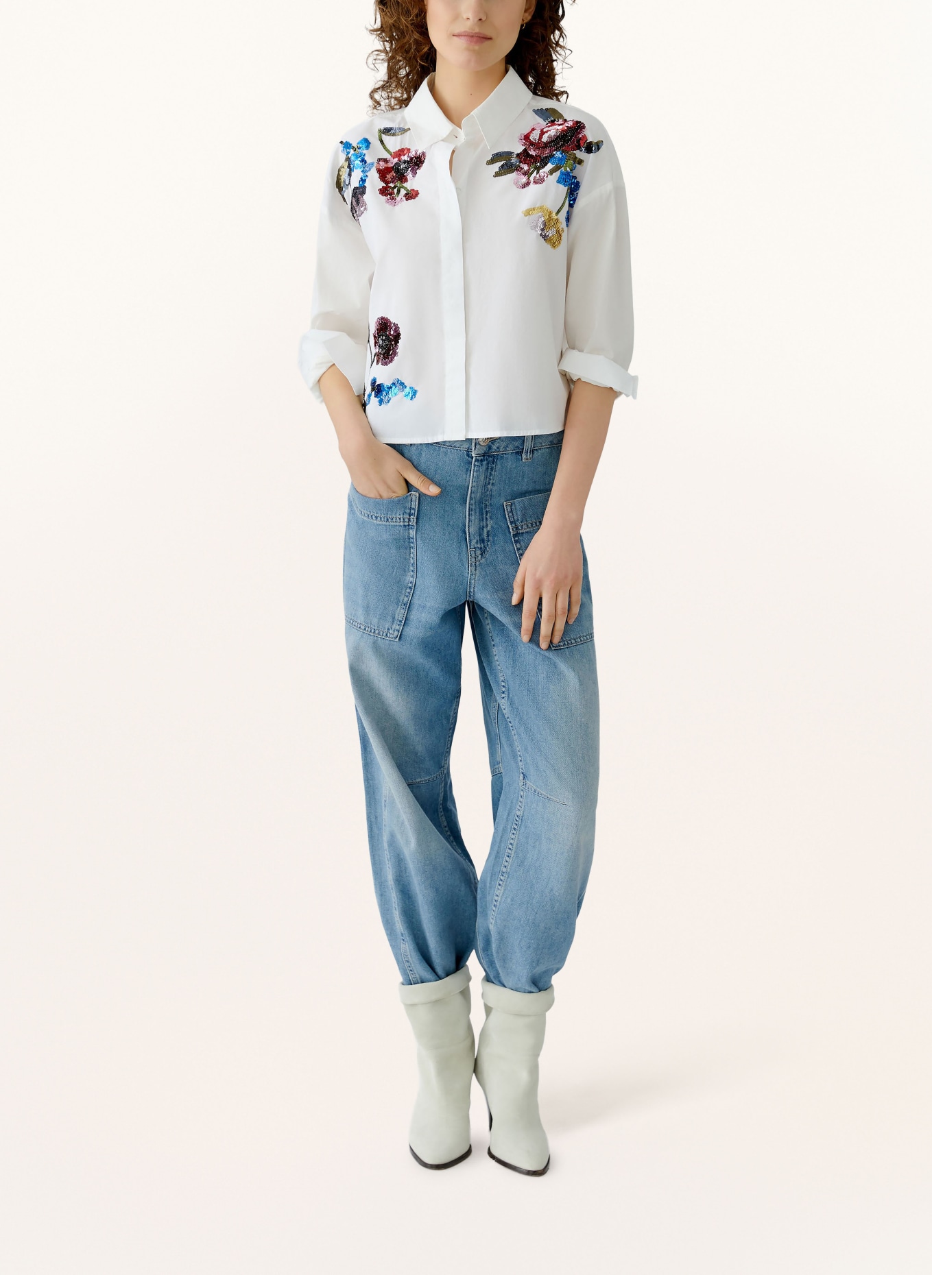 oui Košile s flitry: BÍLÁ / TMAVĚ ČERVENÁ / MODRÁ