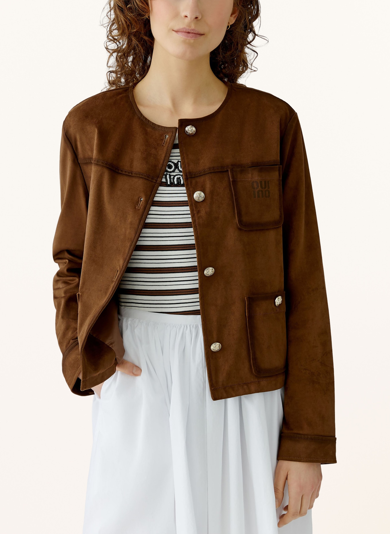 oui Sako v koženém vzhledu: TMAVĚ HNĚDÁ