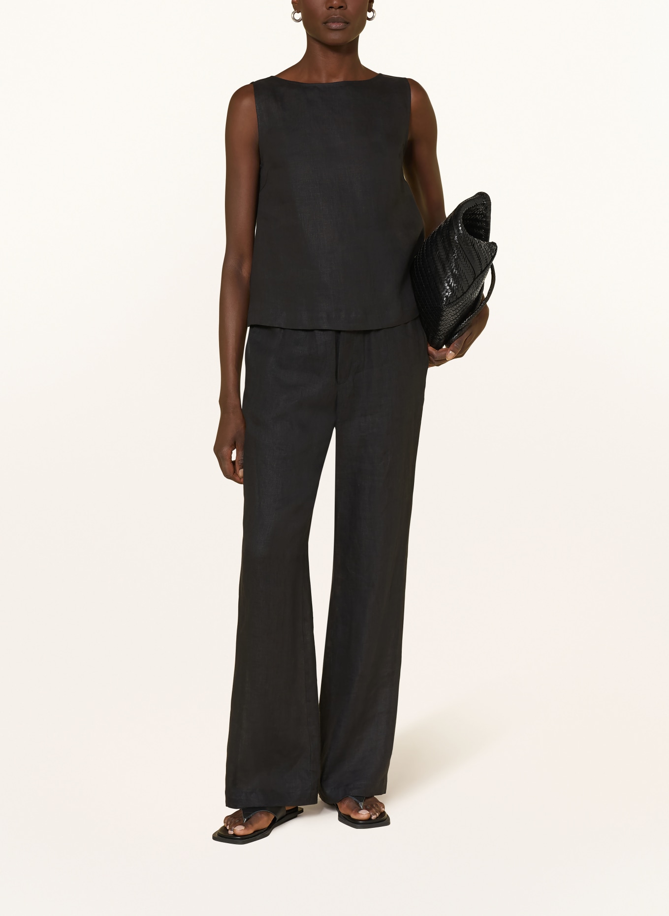 van Laack Bluzka z lnu VL-TAE-BR: CZARNY