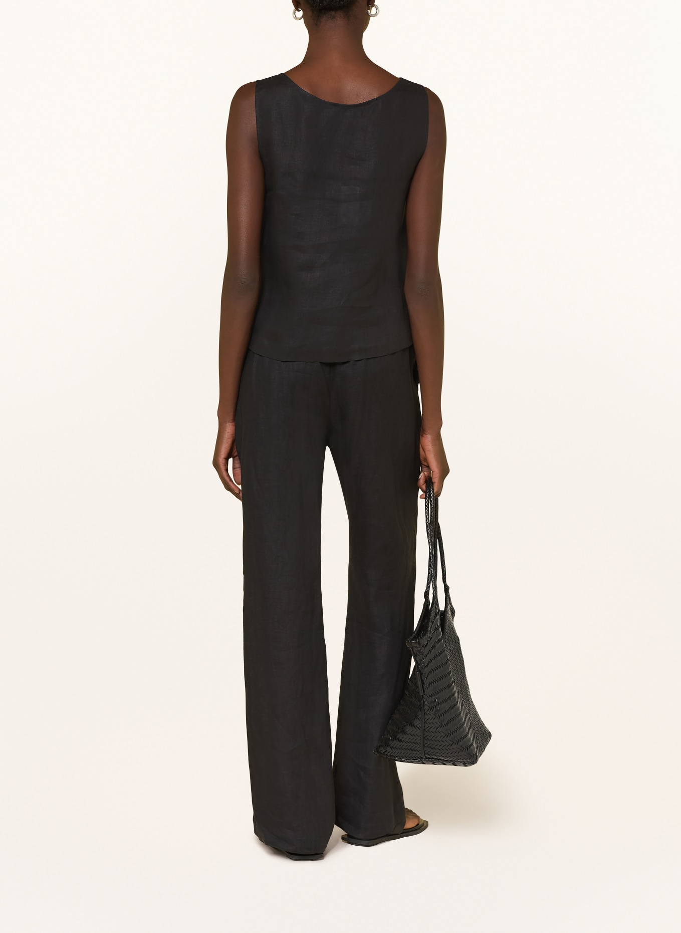 van Laack Bluzka z lnu VL-TAE-BR: CZARNY