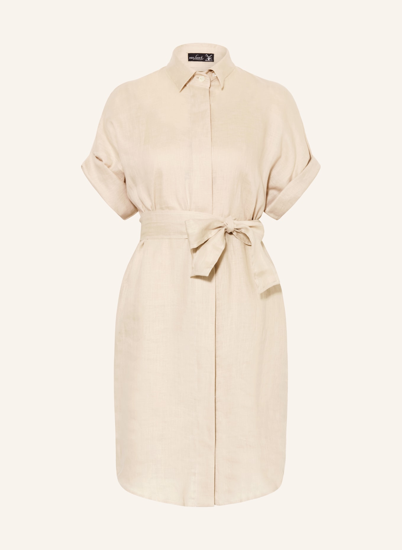 van Laack Hemdblusenkleid VL-KAILYN-BRLV aus Leinen: HELLBRAUN