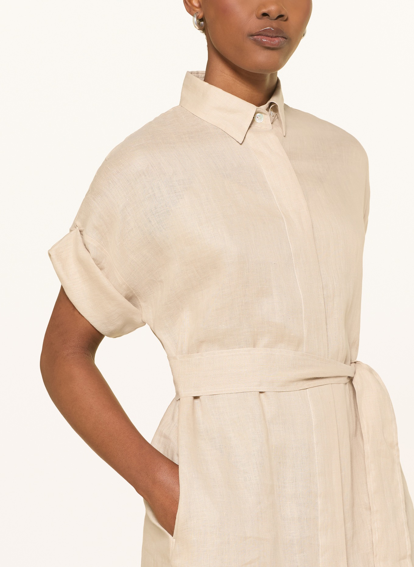 van Laack Hemdblusenkleid VL-KAILYN-BRLV aus Leinen: HELLBRAUN