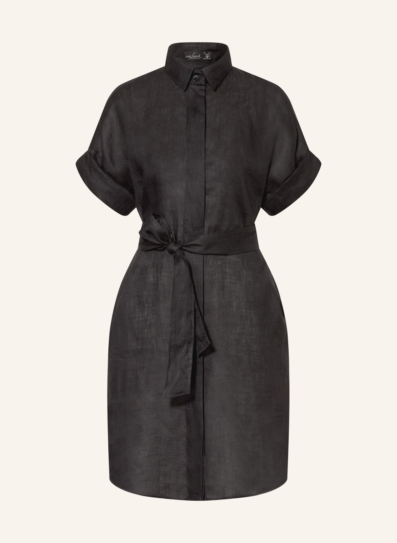 van Laack Hemdblusenkleid VL-KAILYN-BRLV aus Leinen: SCHWARZ