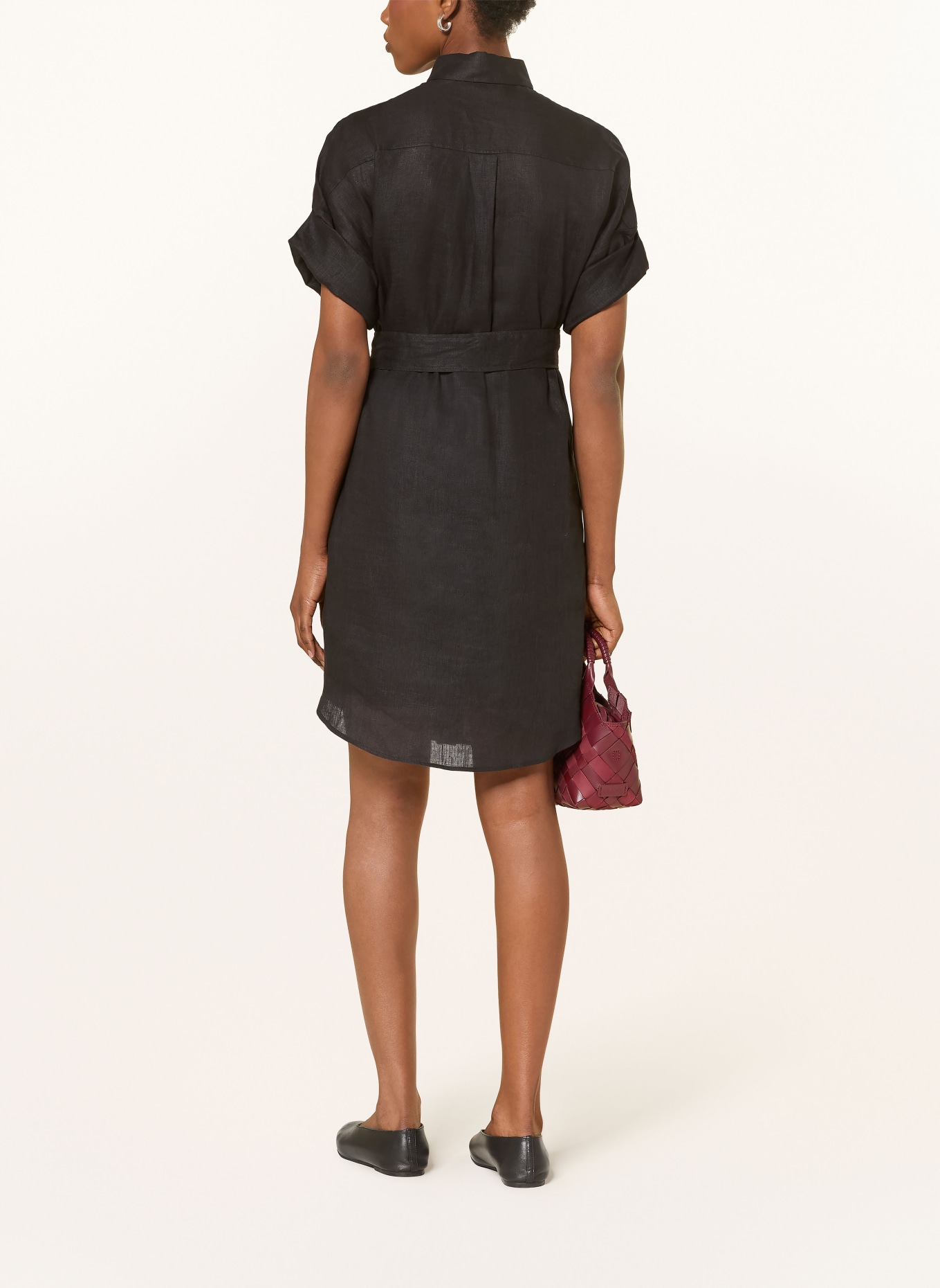 van Laack Hemdblusenkleid VL-KAILYN-BRLV aus Leinen: SCHWARZ