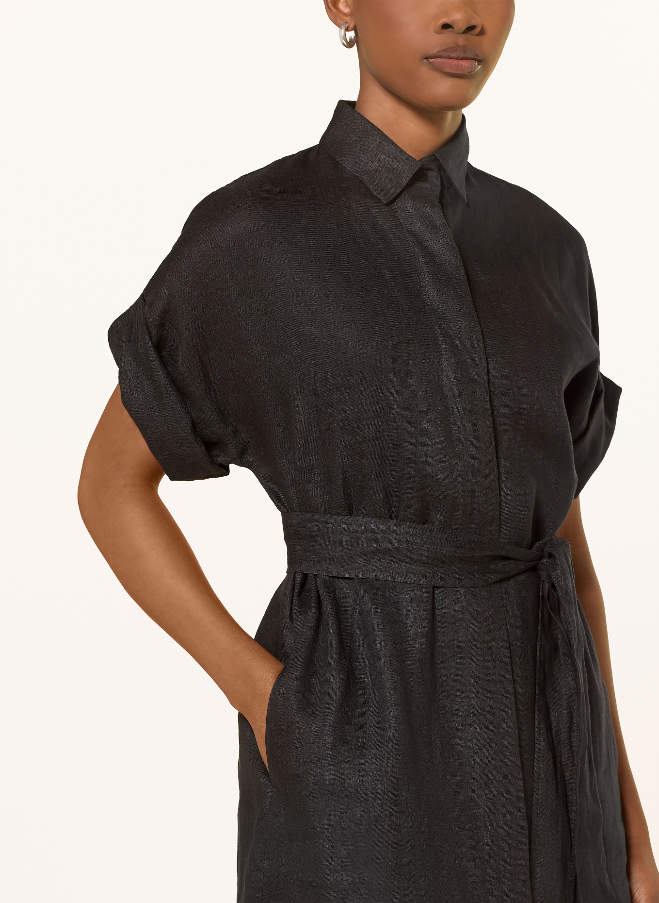 van Laack Hemdblusenkleid VL-KAILYN-BRLV aus Leinen: SCHWARZ