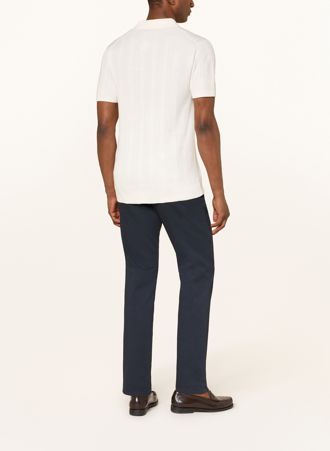 STROKESMAN'S Strick-Poloshirt: WEISS