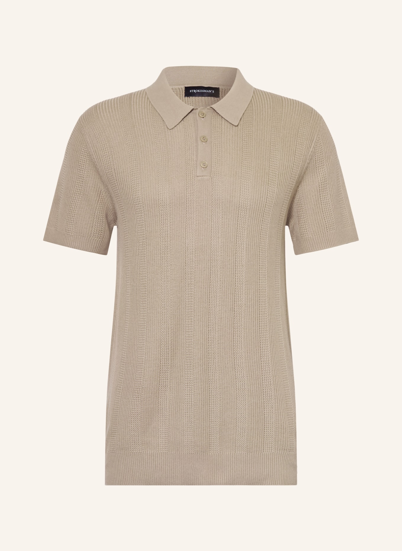 STROKESMAN'S Strick-Poloshirt: BEIGE