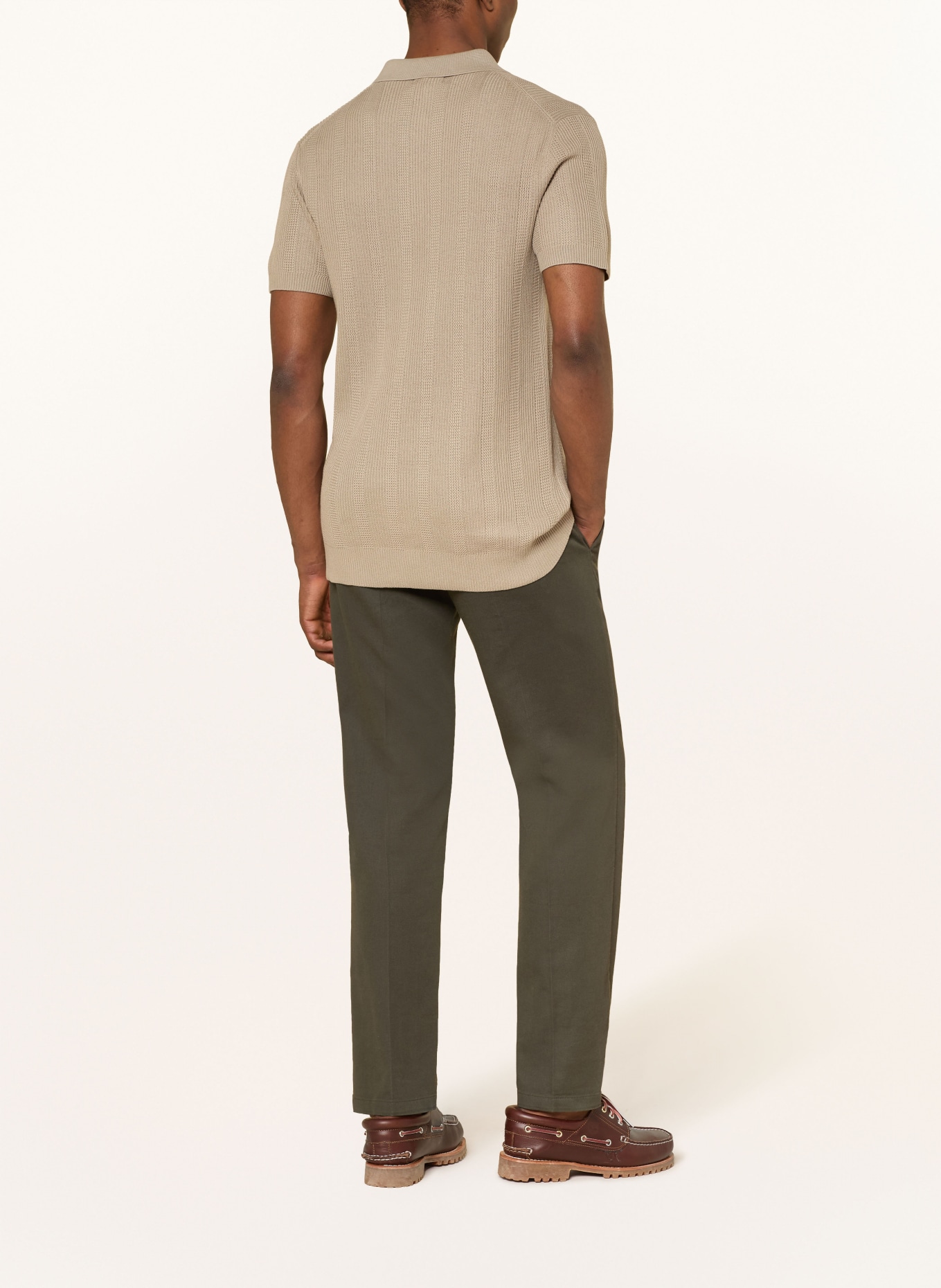 STROKESMAN'S Strick-Poloshirt: BEIGE