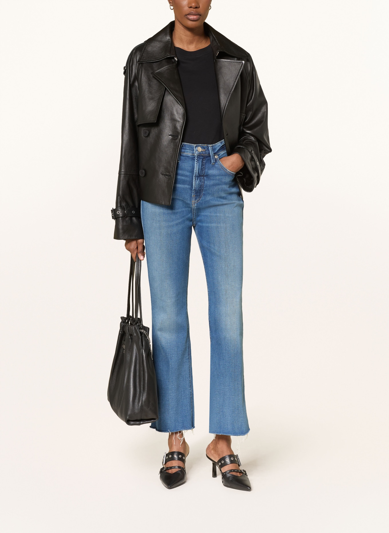 GOOD AMERICAN Dżinsy z rozszerzanymi nogawkami SOFT TECH GOOD KICK FLARE: 1026 indigo