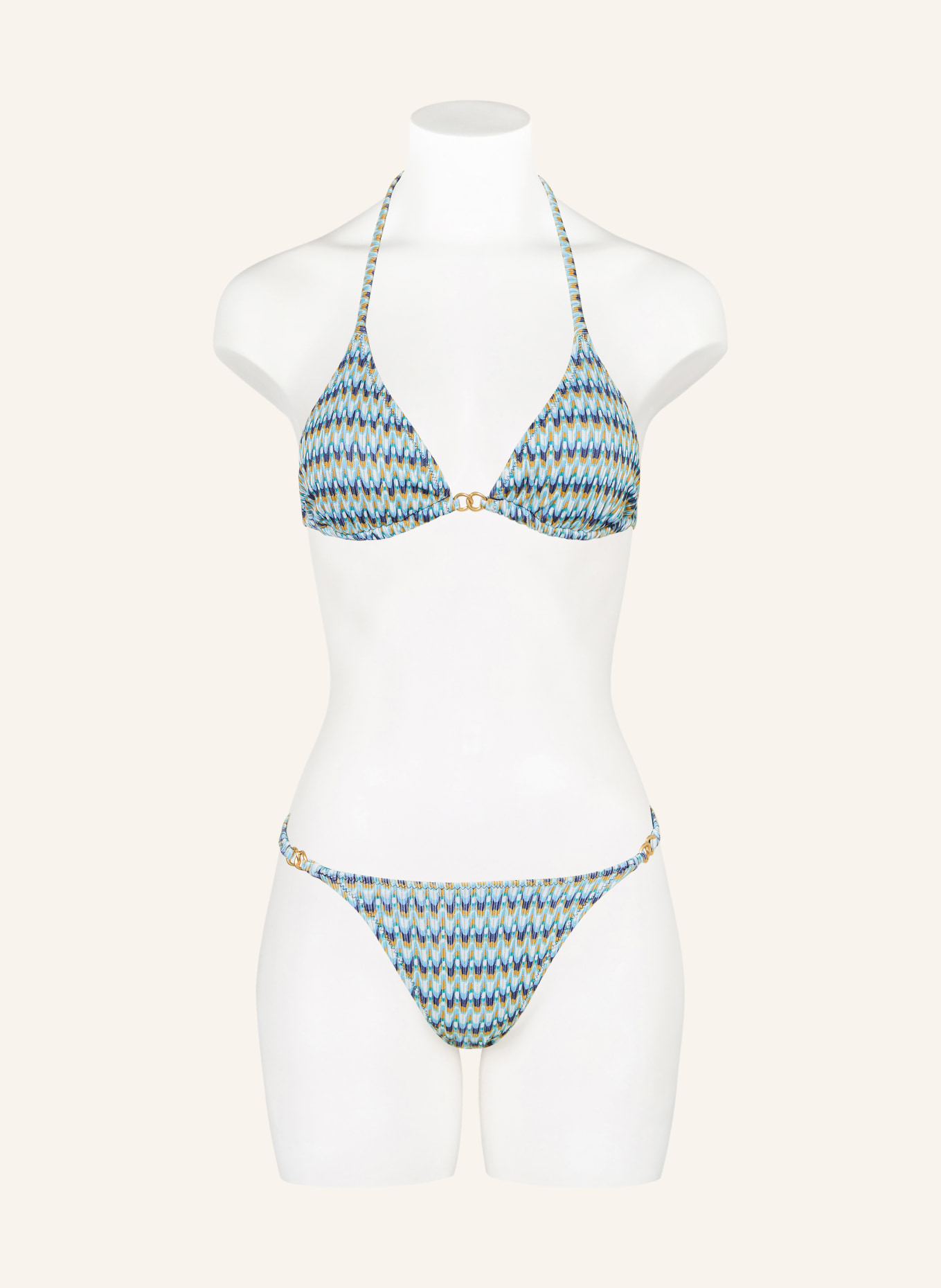 BANANA MOON COUTURE Základní bikiny CABUYA NEREA s třpytivou nití: TYRKYSOVÁ / TMAVĚ ŽLUTÁ / TMAVĚ MODRÁ