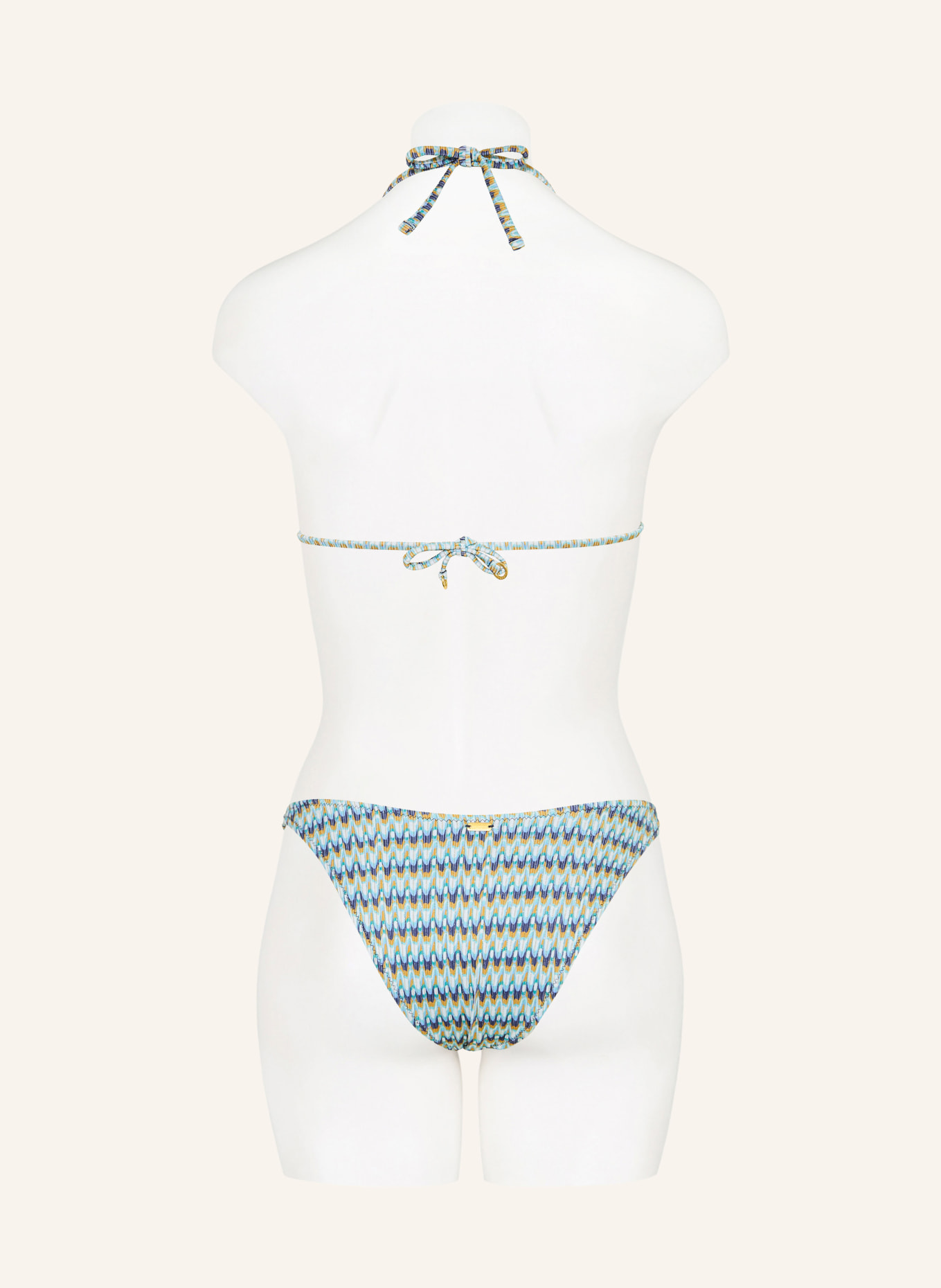 BANANA MOON COUTURE Trójkątny stanik bikini JOTRAO NEREA z błyszczącą nicią: TURKUSOWY / CIEMNOŻÓŁTY / GRANATOWY