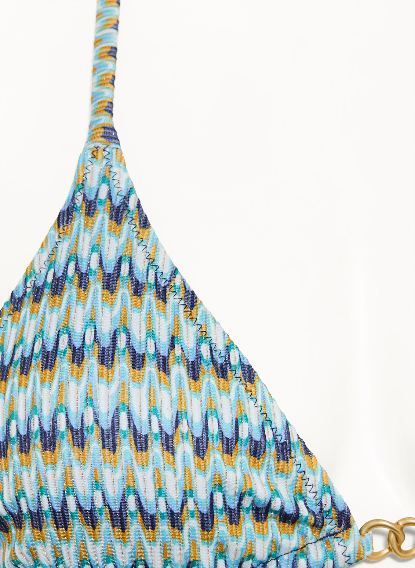 BANANA MOON COUTURE Trójkątny stanik bikini JOTRAO NEREA z błyszczącą nicią: TURKUSOWY / CIEMNOŻÓŁTY / GRANATOWY