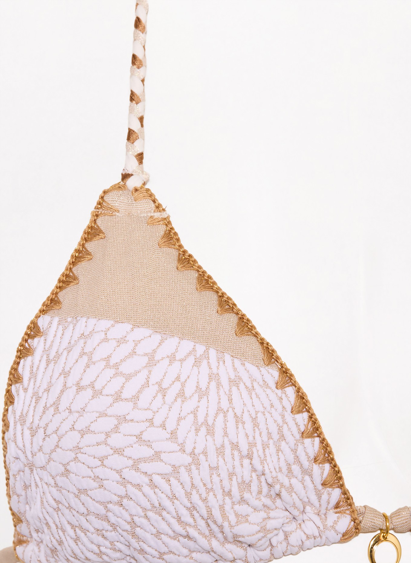BANANA MOON COUTURE Triangel-Bikini BOSCOBLIKA AVEL mit Glitzergarn: CREME / CAMEL