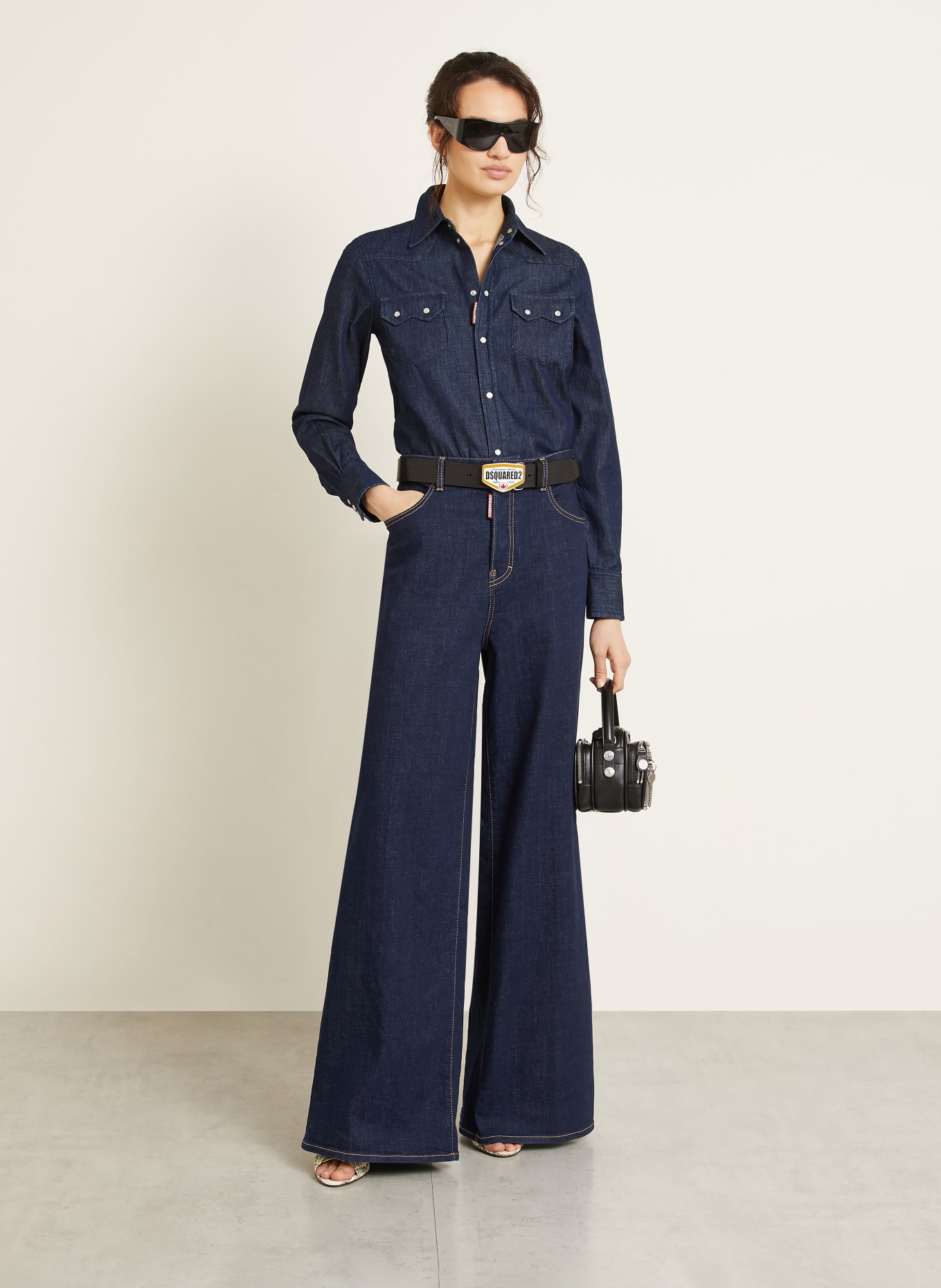 DSQUARED2 Jeansbluse WESTERN: DUNKELBLAU