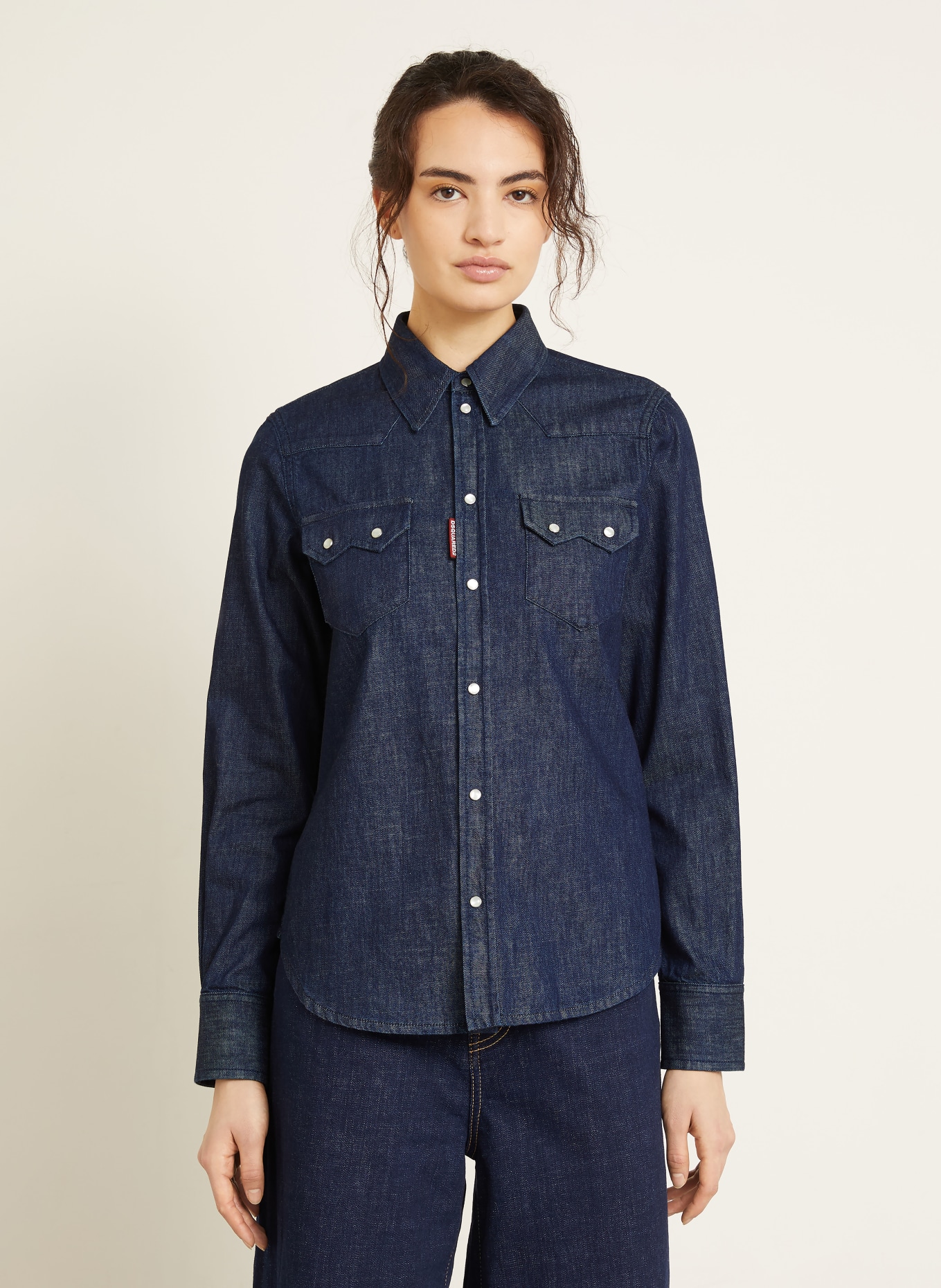 DSQUARED2 Jeansbluse WESTERN: DUNKELBLAU