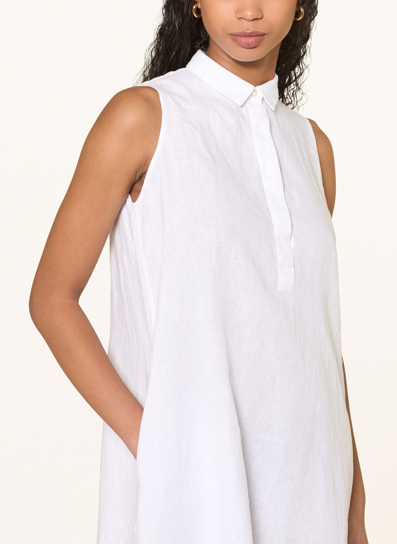 Soluzione Linen shirt dress: WHITE